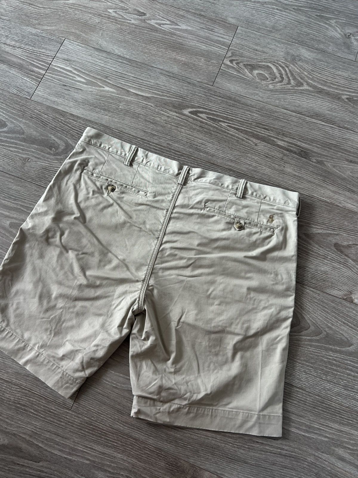Polo Ralph Lauren × Ralph Lauren Polo Ralph Lauren Stretch Slim Fit Twill Beige Logo Shorts Size US 38 / EU 54 - 10 Thumbnail