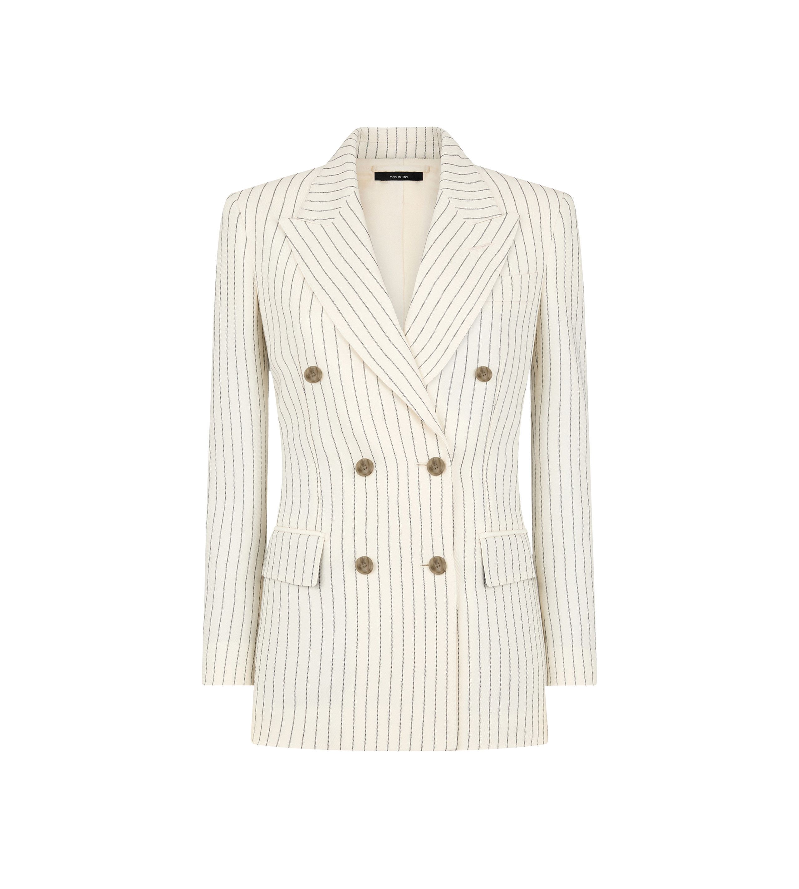 Tom Ford o1y0126 Pinstriped Blazer in Ivory/Black Size S / US 4 / IT 40 - 1 Thumbnail