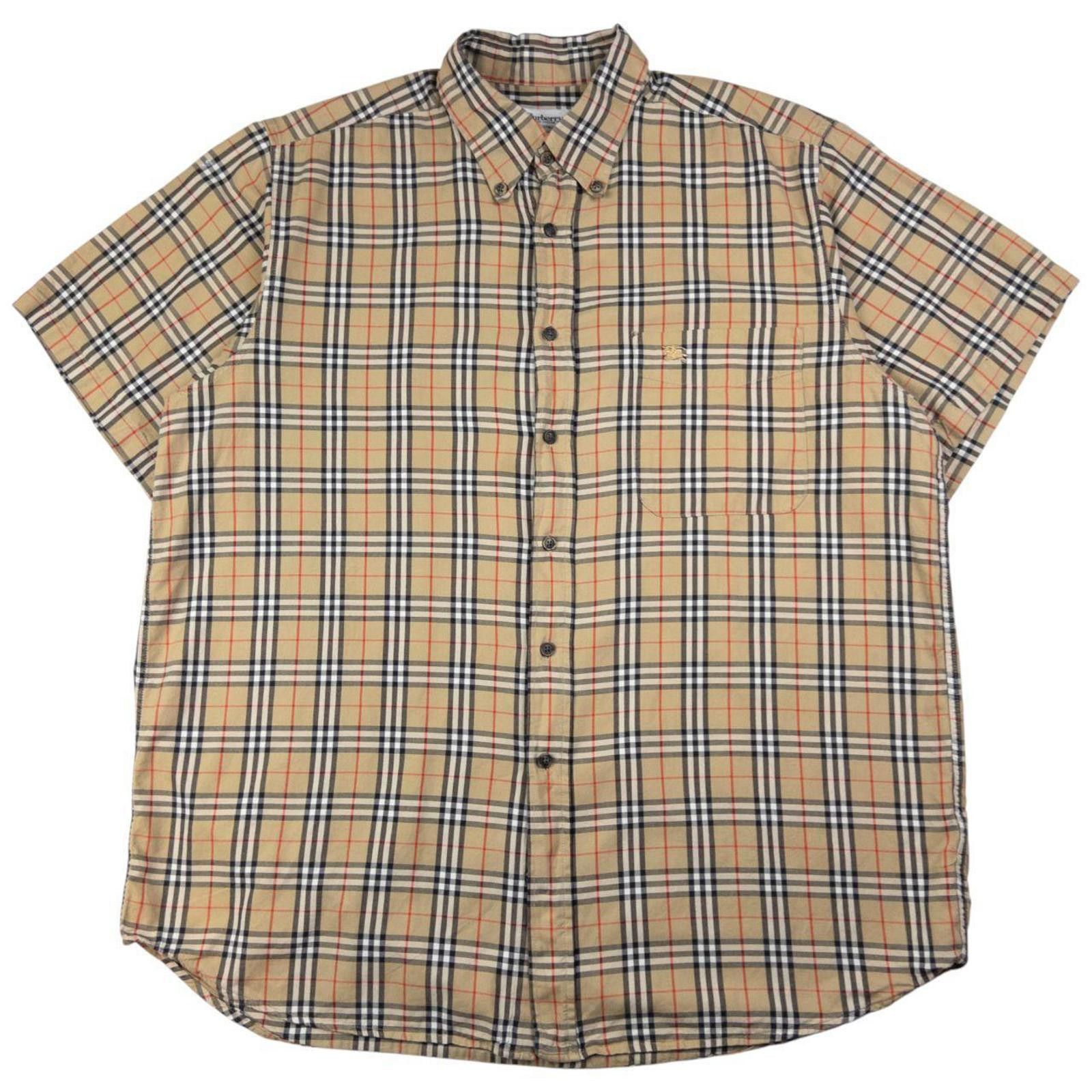 Burberry Vintage Burberry Nova Check Short Sleeve Button Up Shirt XL Size US XL / EU 56 / 4 - 1 Thumbnail