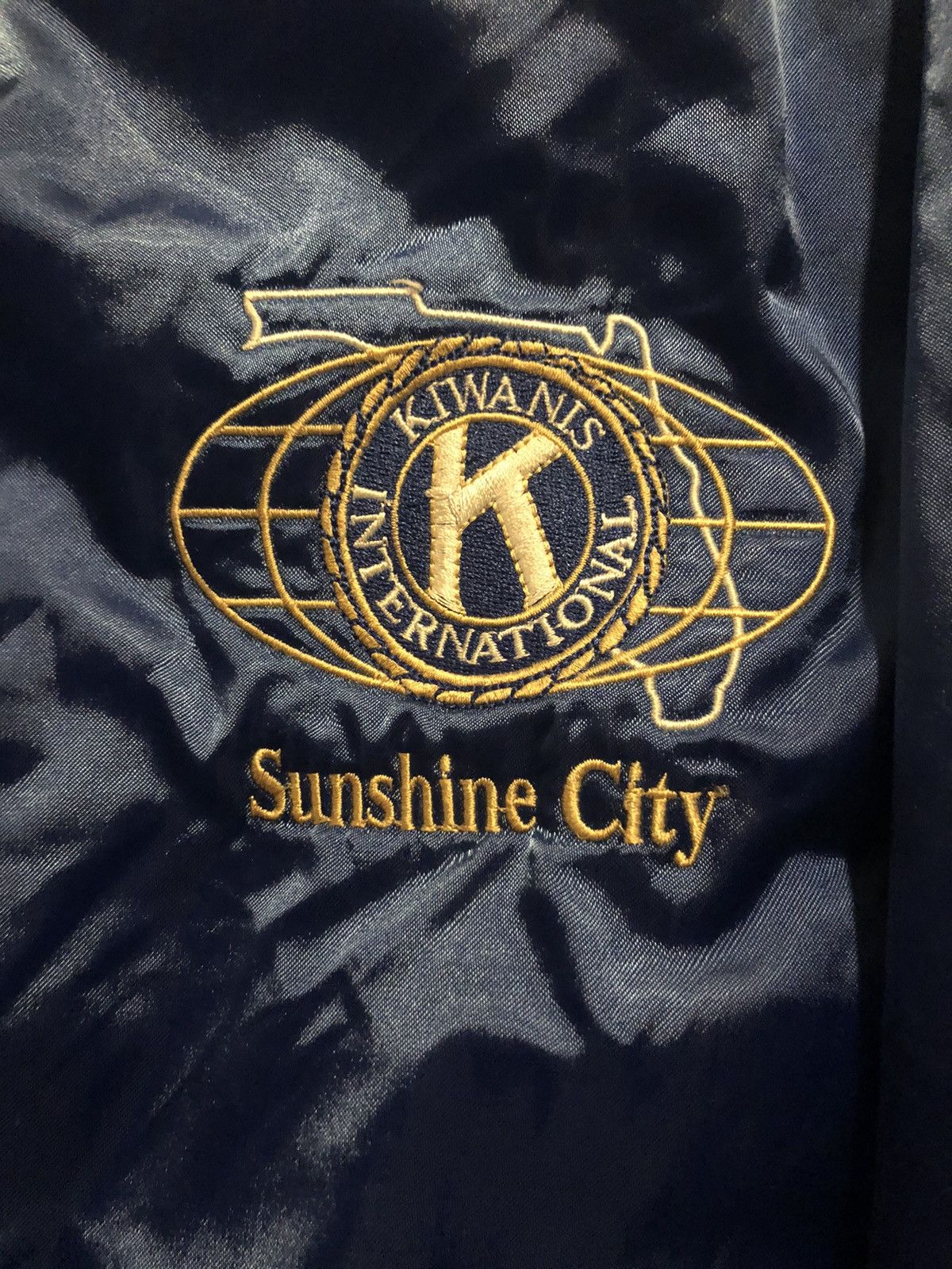 Vintage Vintage 90s Blue & Gold Varsity Bomber Jacket S/L Size US L / EU 52-54 / 3 - 2 Thumbnail