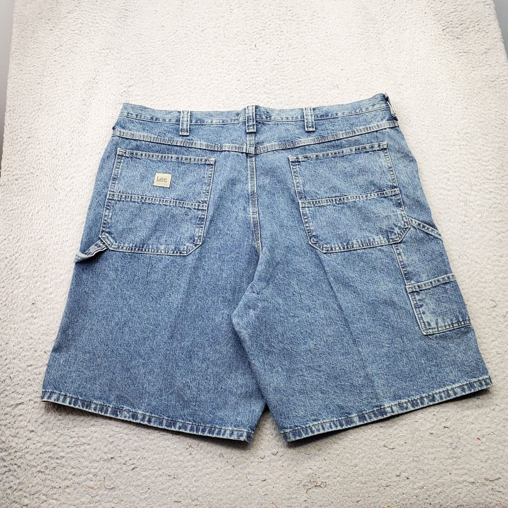 Lee Lee Denim Shorts Mens 44 Blue Workwear High Rise Flat Front Outdoor VINTAGE Size US 44 / EU 60 - 2 Thumbnail