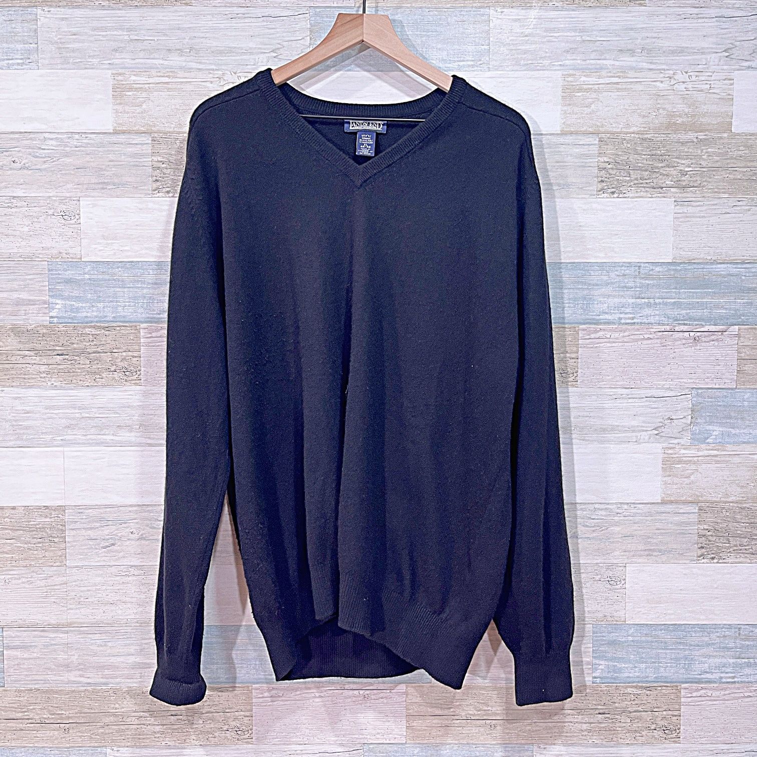Lands' End × Vintage Lands End 100% Cashmere Sweater Black Vintage Mens XL Size US XL / EU 56 / 4 - 1 Thumbnail