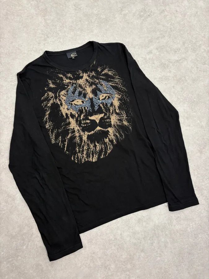 Just Cavalli 2000s Cavalli Tiger Black Longsleeves Size US M / EU 48-50 / 2 - 2 Thumbnail