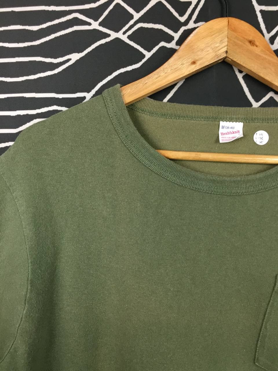 Vintage Vtg Healthknit Olive Green Workwear Style Long Sleeve Tee Size US M / EU 48-50 / 2 - 4 Thumbnail