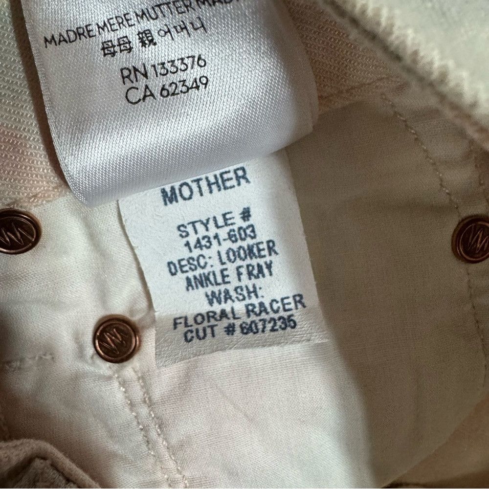MOTHER MOTHER The Looker Ankle Fray Floral Racer Jeans Size 25 Size 25" / US 0 / IT 36 - 6 Thumbnail