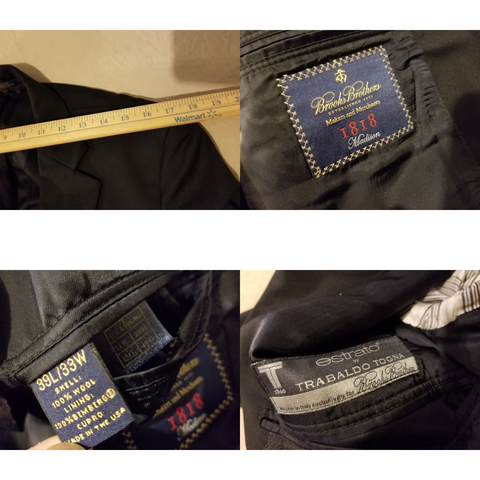Brooks Brothers VINTAGE Brooks Brothers Wool Blazer 39L Black 3-in-1 Jacket Mens Size 39 Mens Blazer Black Brooks Brothers Wool Jacket 39L Size 40R - 8 Thumbnail