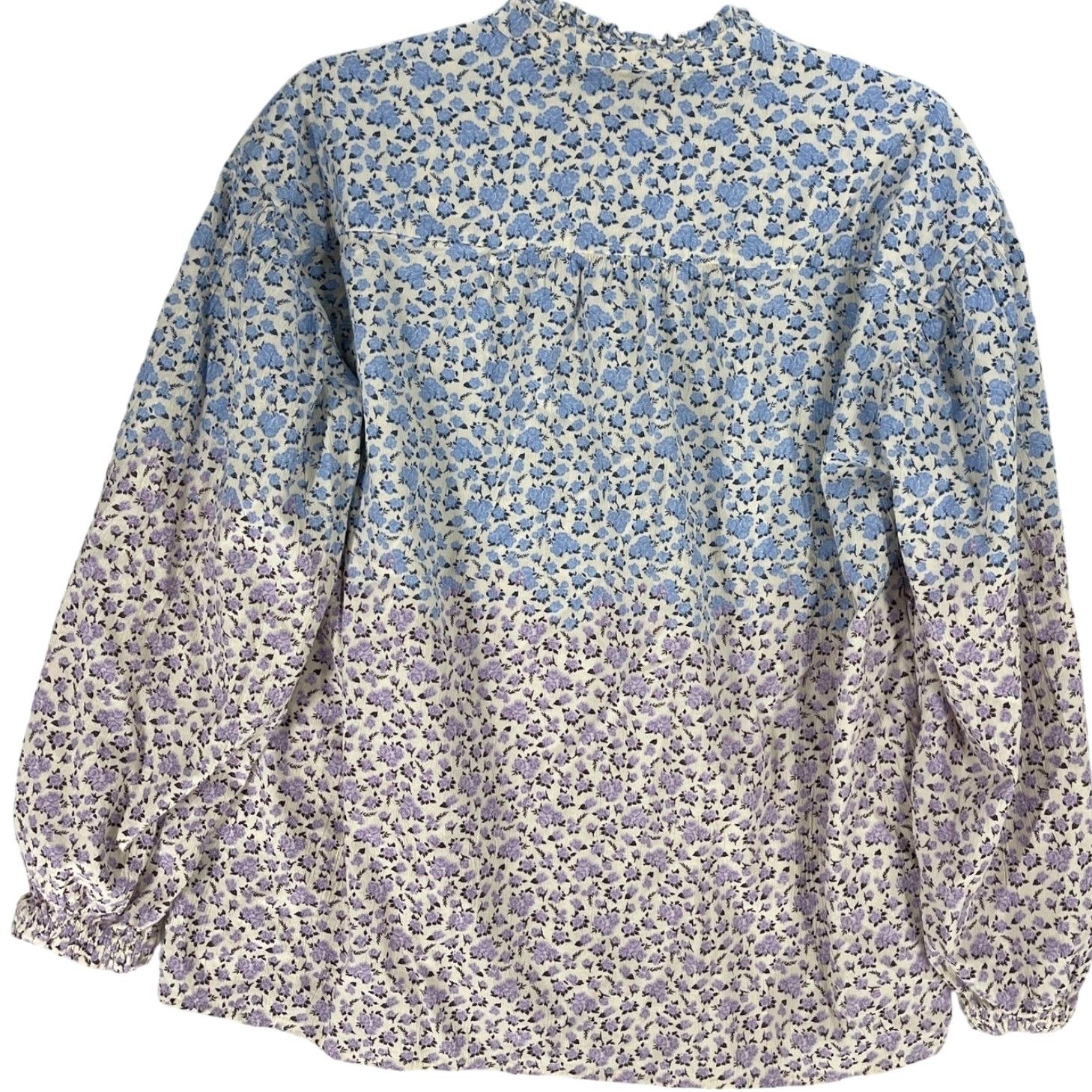 Vintage VINTAGE Style&co Shirt Womens M Blue Purple Floral Cotton Blend Tunic Long Sleeve Cottagecore Fall Spring Summer Winter Casual Size M / US 6-8 / IT 42-44 - 3 Thumbnail
