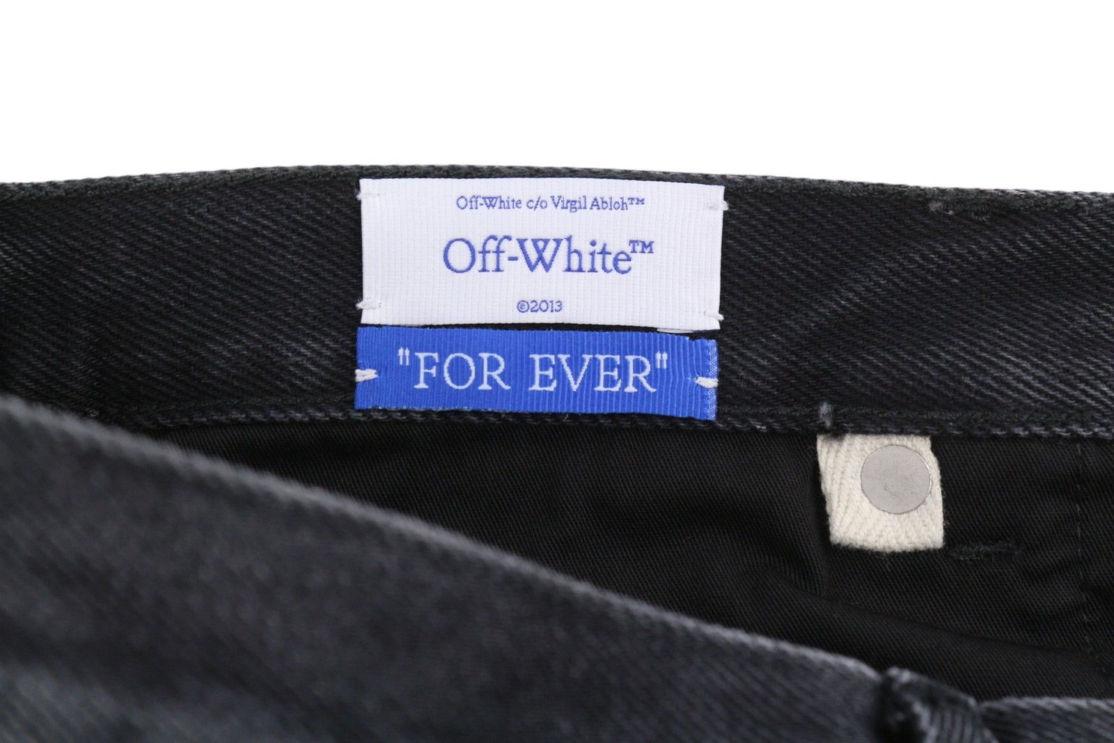 Off-White ARR TAPERED W32 Washed Black Button Fly Logo 84397 Size US 32 / EU 48 - 7 Thumbnail