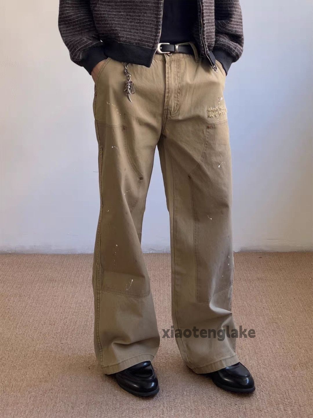 Jean zx vintage faded wide Leg carpenter cargo paint jeans Size US 30 / EU 46 - 2 Thumbnail