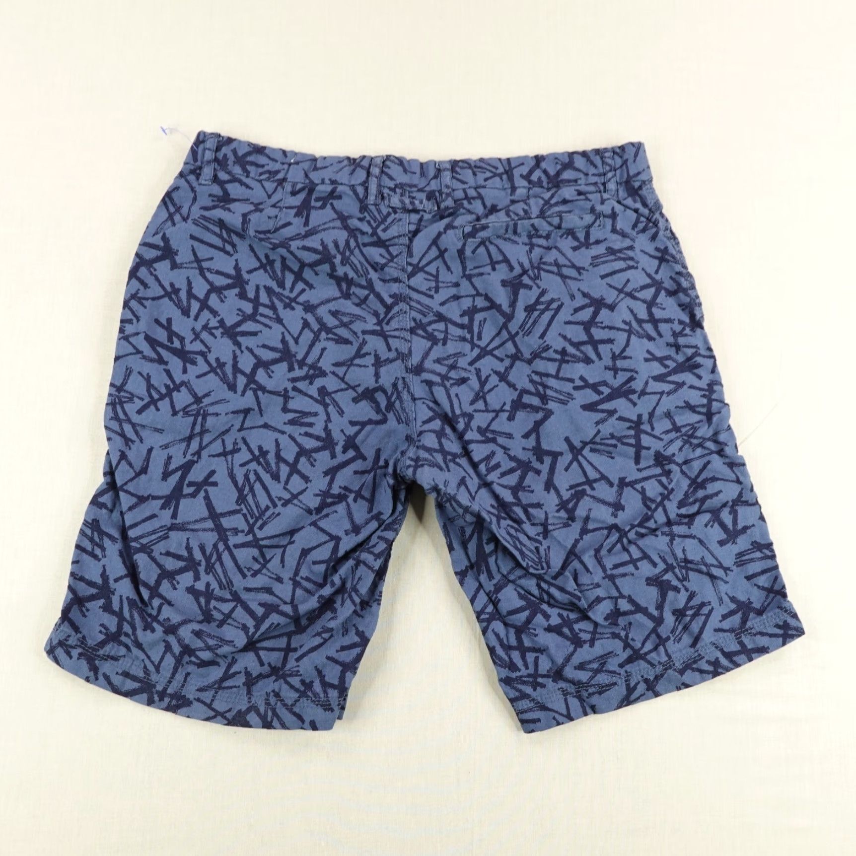 Onia VINTAGE Onia Shorts Men's 32 Blue Geometric Chino Linen Blend Flat Front 11in Inseam Summer Beach Mens Size US 34 / EU 50 - 5 Thumbnail