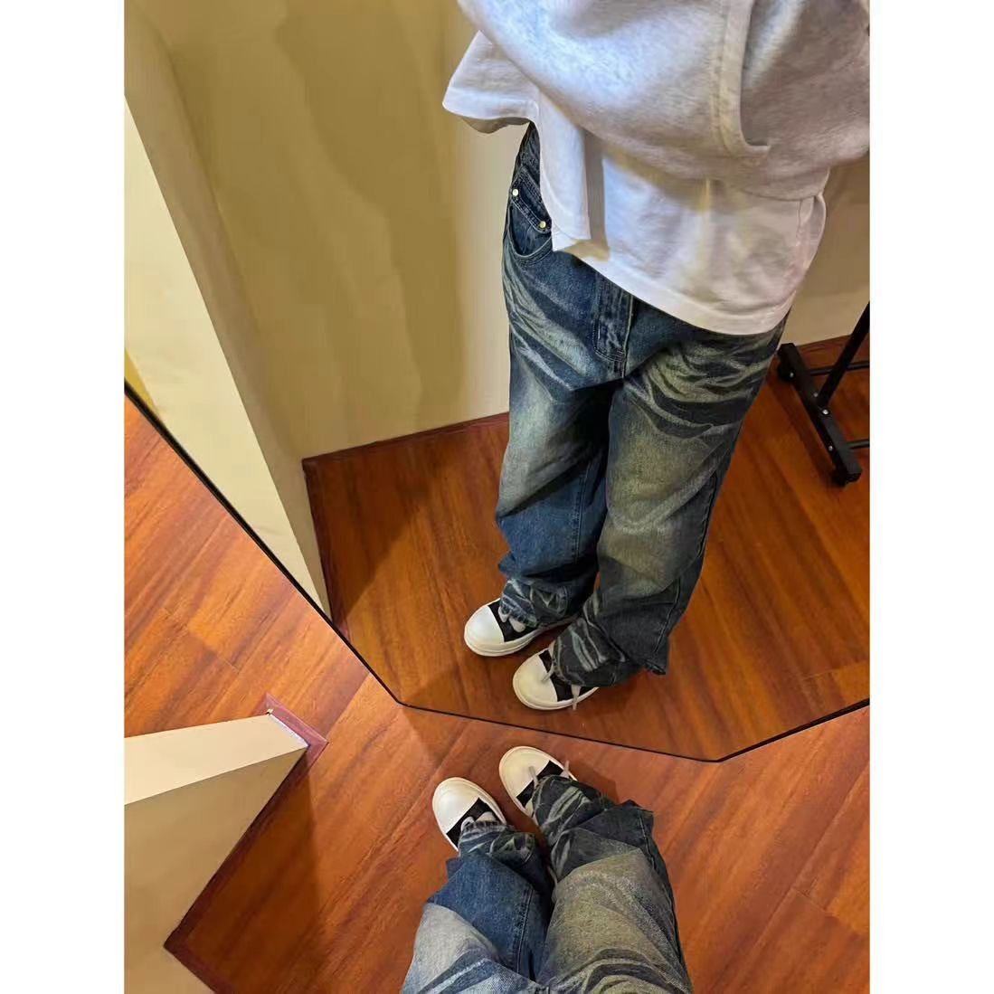 Japanese Brand × Jean Vintage washed textured baggy micro flare jeans Size US 34 / EU 50 - 2 Thumbnail