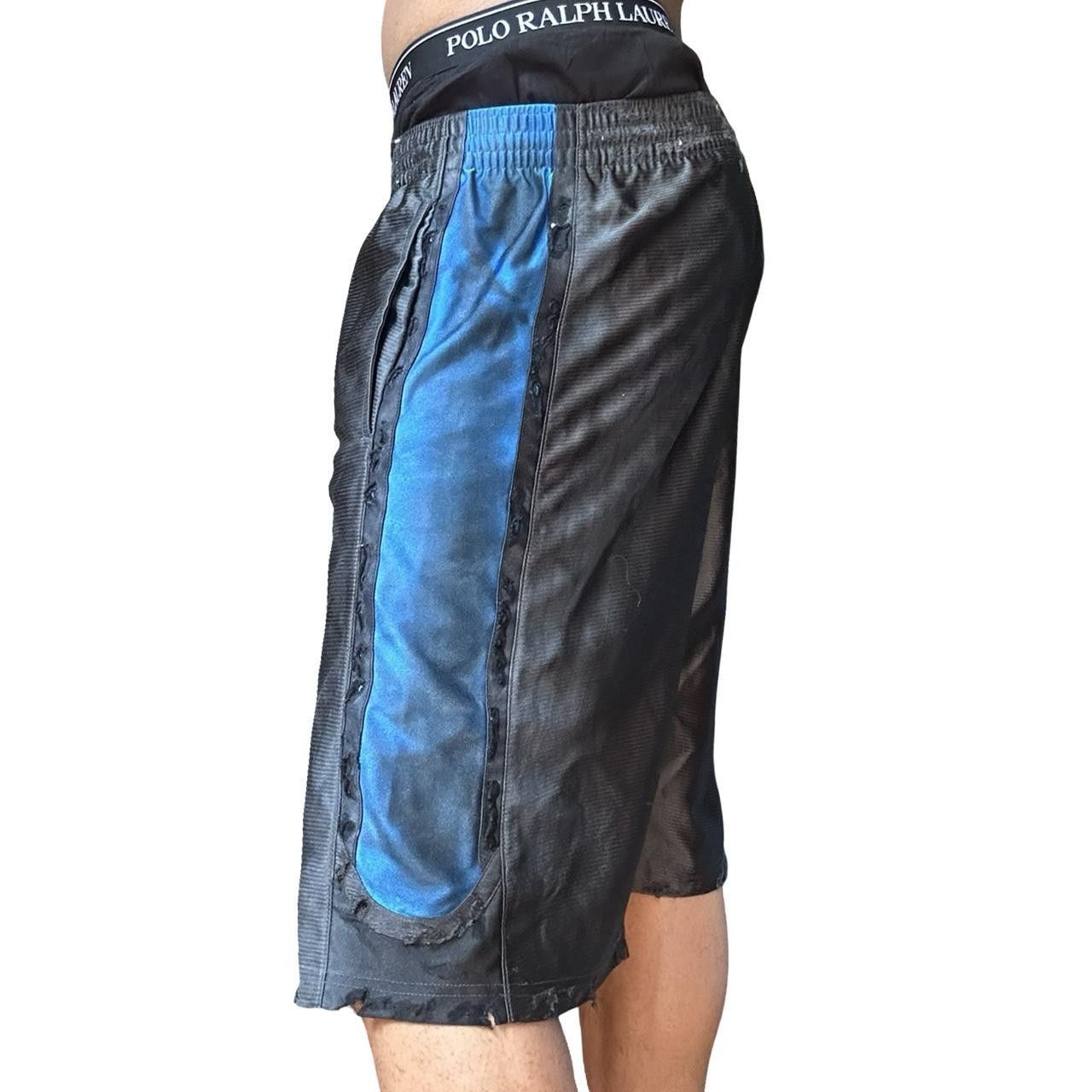Nike Nike Black/Blue Distressed Basketball Shorts - large Size US 30 / EU 46 - 3 Thumbnail
