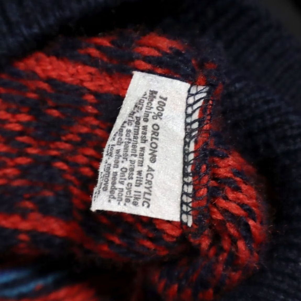 Vintage VTG Iredell County Fair Isle Striped Red Men's L Sweater Shirt Vintage Size US L / EU 52-54 / 3 - 6 Thumbnail