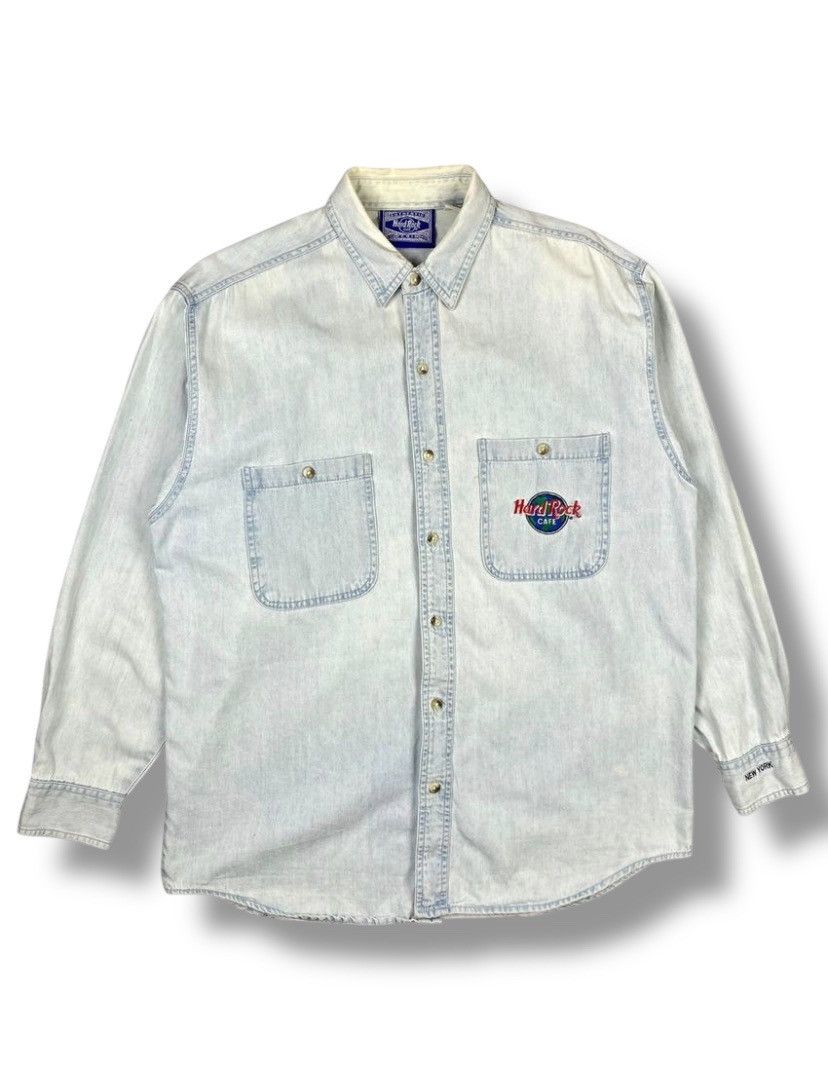 Hard Rock Cafe Vintage Hard Rock Cafe New York Denim Button Up Shirt Size US S / EU 44-46 / 1 - 1 Thumbnail
