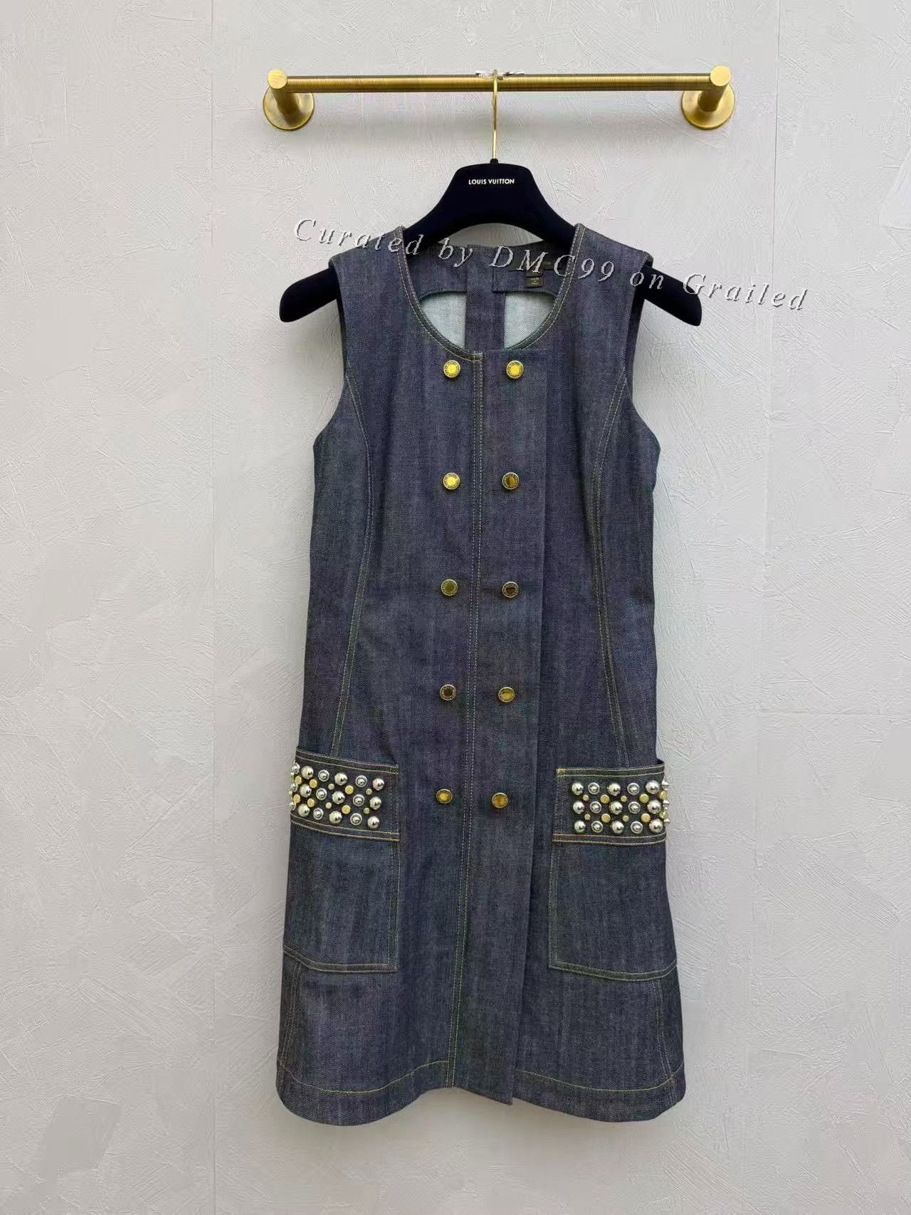 Louis Vuitton Louis Vuitton Denim Rivet Double-Breasted Dress Size S / US 4 / IT 40 - 1 Thumbnail