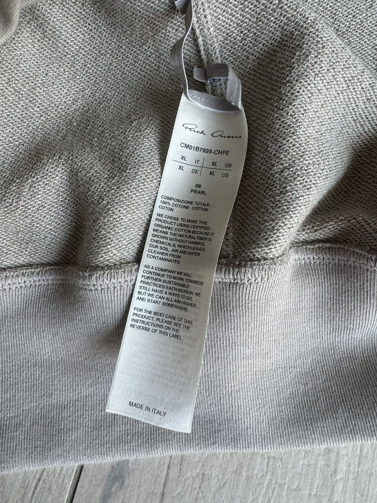 Rick Owens Rick Owens x Champion Pearl Assymetrical Tommy Hoodie Size US XL / EU 56 / 4 - 11 Thumbnail