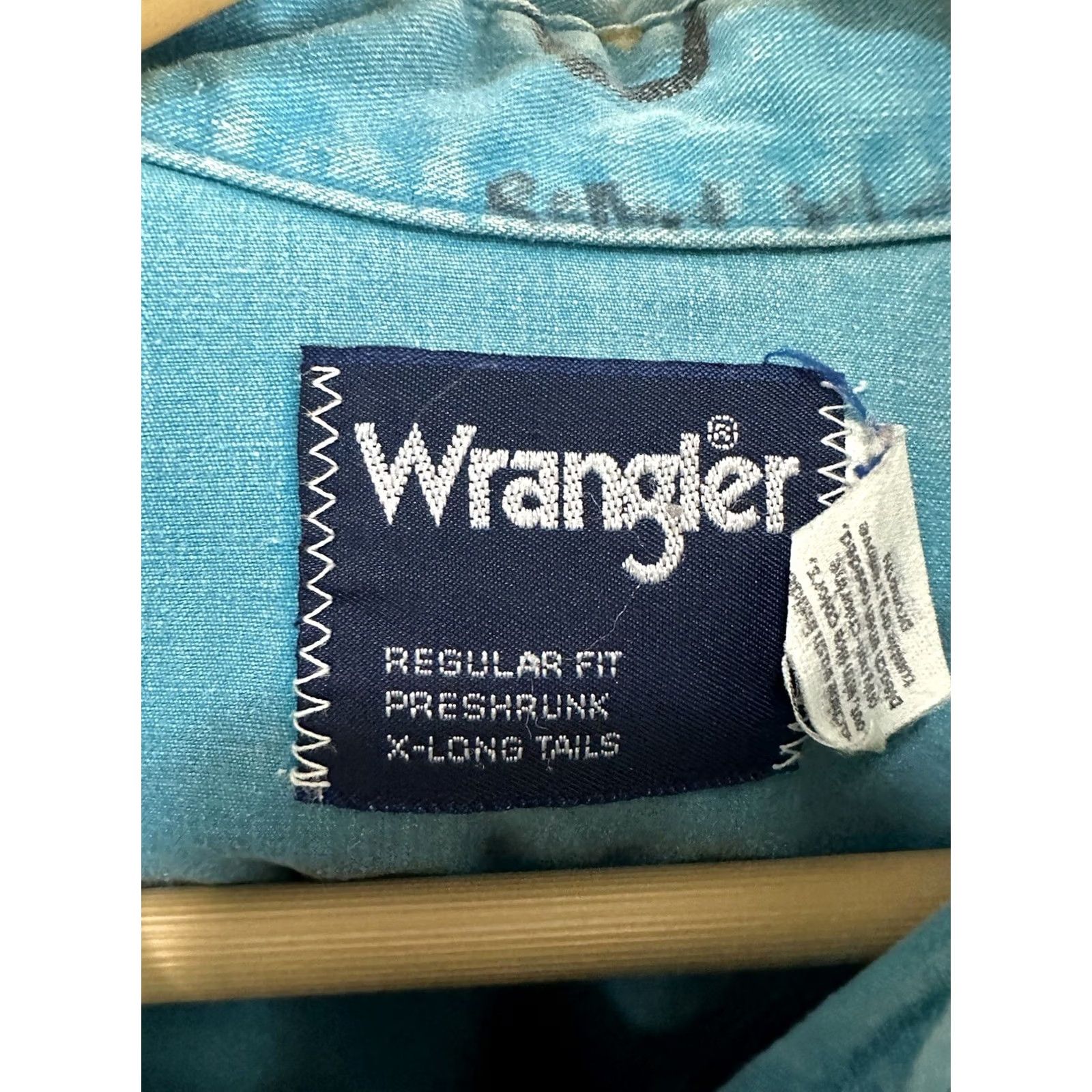 Wrangler VTG Wrangler Brushpopper Western Shirt XL Teal Multicolor Geometric Pattern Button-Up Mens 90s Aztec Navajo Tails Size US XL / EU 56 / 4 - 3 Thumbnail