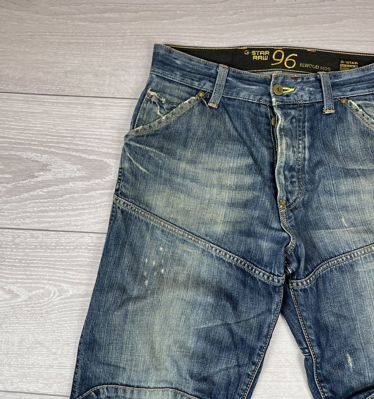 G-Star G Star Raw Elwood Denim Loose Fit Washed Distressed Pants Size US 31 - 6 Thumbnail