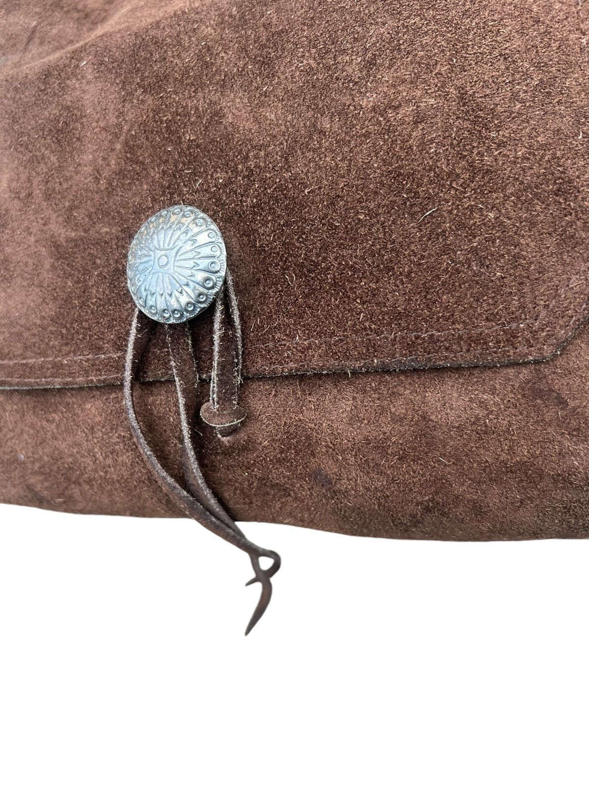 Japanese Brand Vintage Unknown Japan Brand Brown Suede Leather Bag Size ONE SIZE - 12 Thumbnail