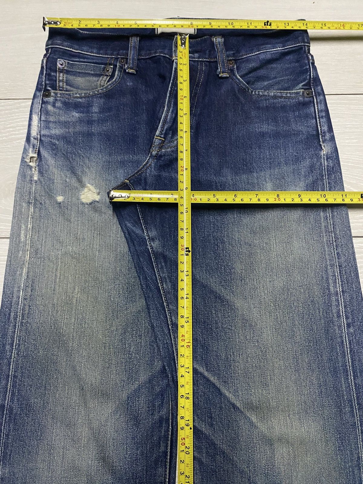 Japanese Brand Vintagw Japanese Uniqlo Selvedge Mud Wash Straight Fit Jeans Size US 28 / EU 44 - 14 Thumbnail