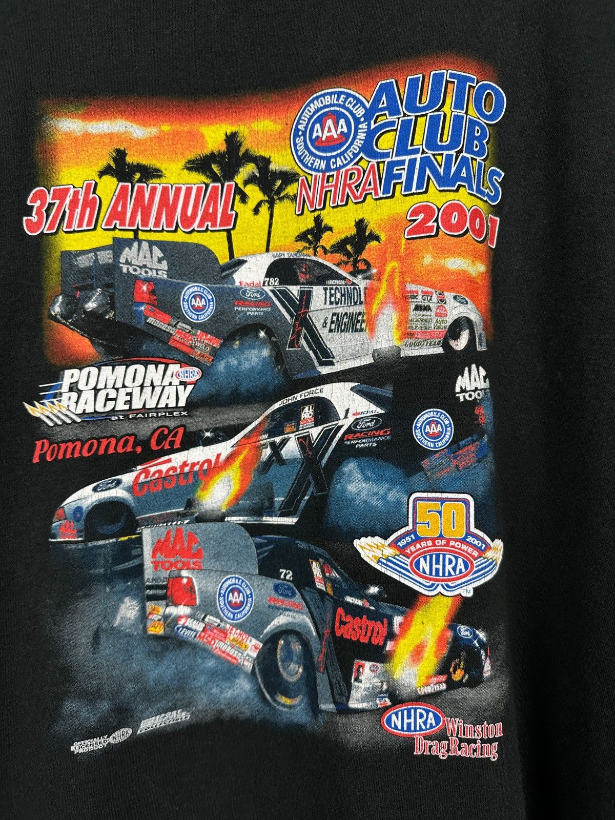 NASCAR 2001 Vintage NHRA Finals 37th Annual Pomona T-Shirt Size US XL / EU 56 / 4 - 9 Thumbnail
