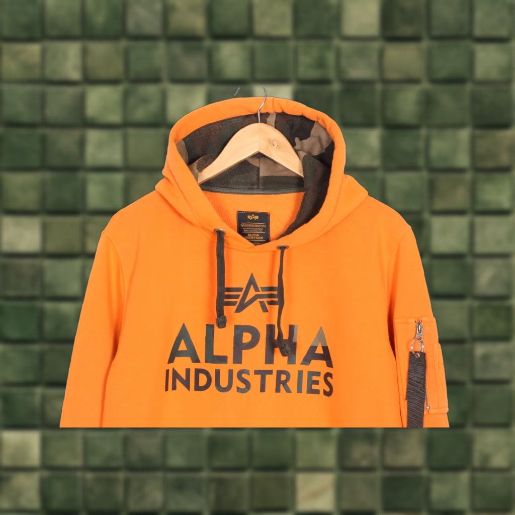 Alpha Industries ALPHA INDUSTRIES Pullover Hoodie Men M Orange Camouflage Logo Hoodie Mens Size M Vintage No (adjusted to fit constraints) Size US M / EU 48-50 / 2 - 1 Thumbnail
