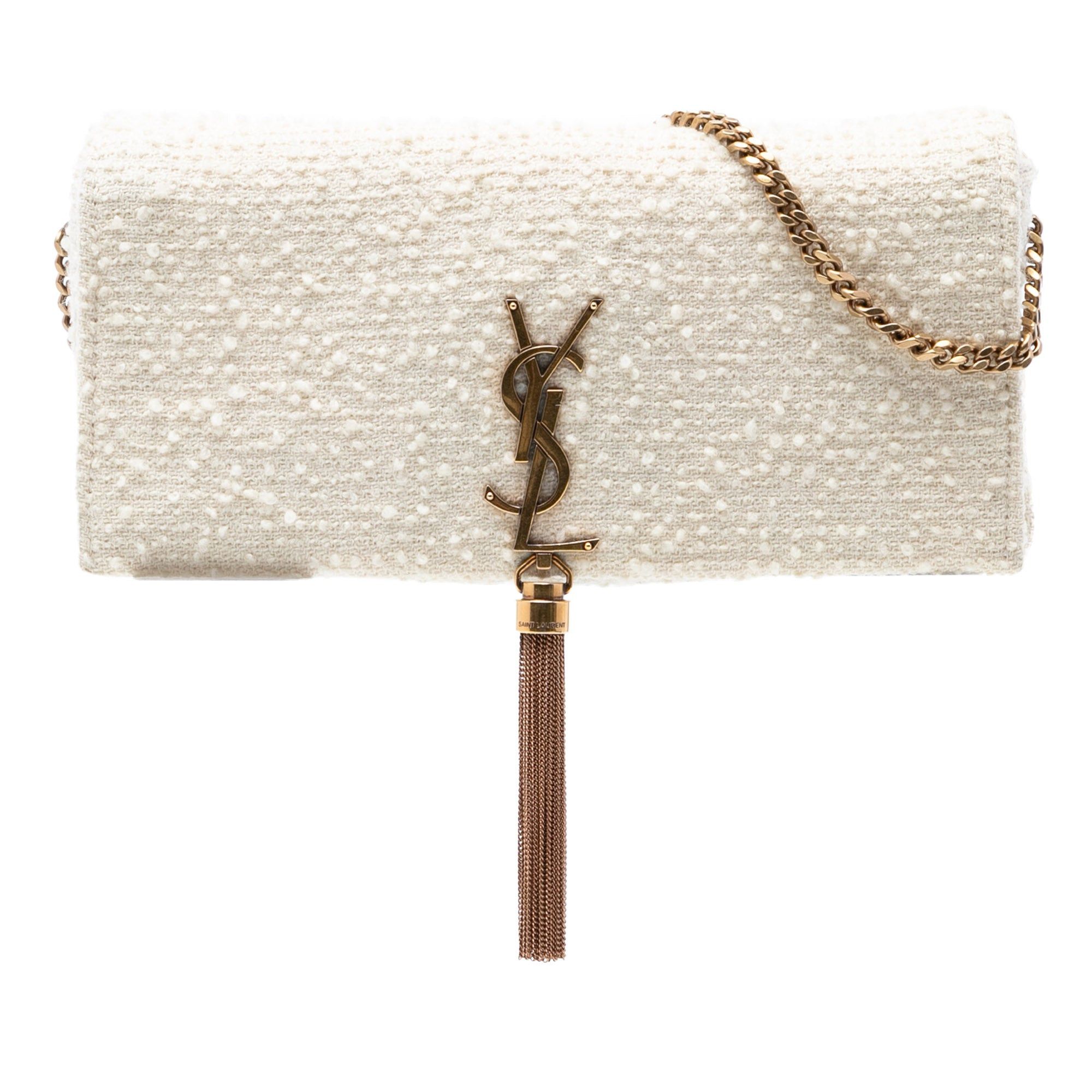 Saint Laurent Paris Tweed Monogram Kate 99 Tassel Bag Size ONE SIZE - 1 Thumbnail