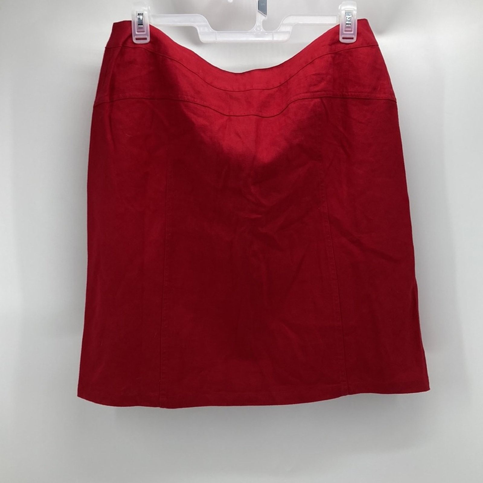 Other Hillard & Hanson red linen button skirt ruby hill casual Size 38" / US 16 / IT 52 - 5 Thumbnail
