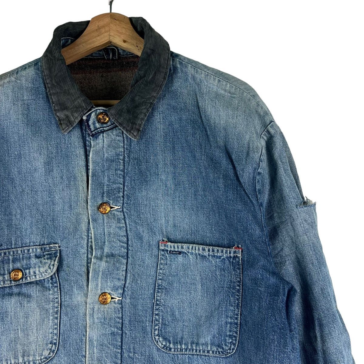 Vintage 🔥VINTAGE CHORE DENIM JACKET BLANKET LINING TOYO ENTERPRISE Size US M / EU 48-50 / 2 - 3 Thumbnail