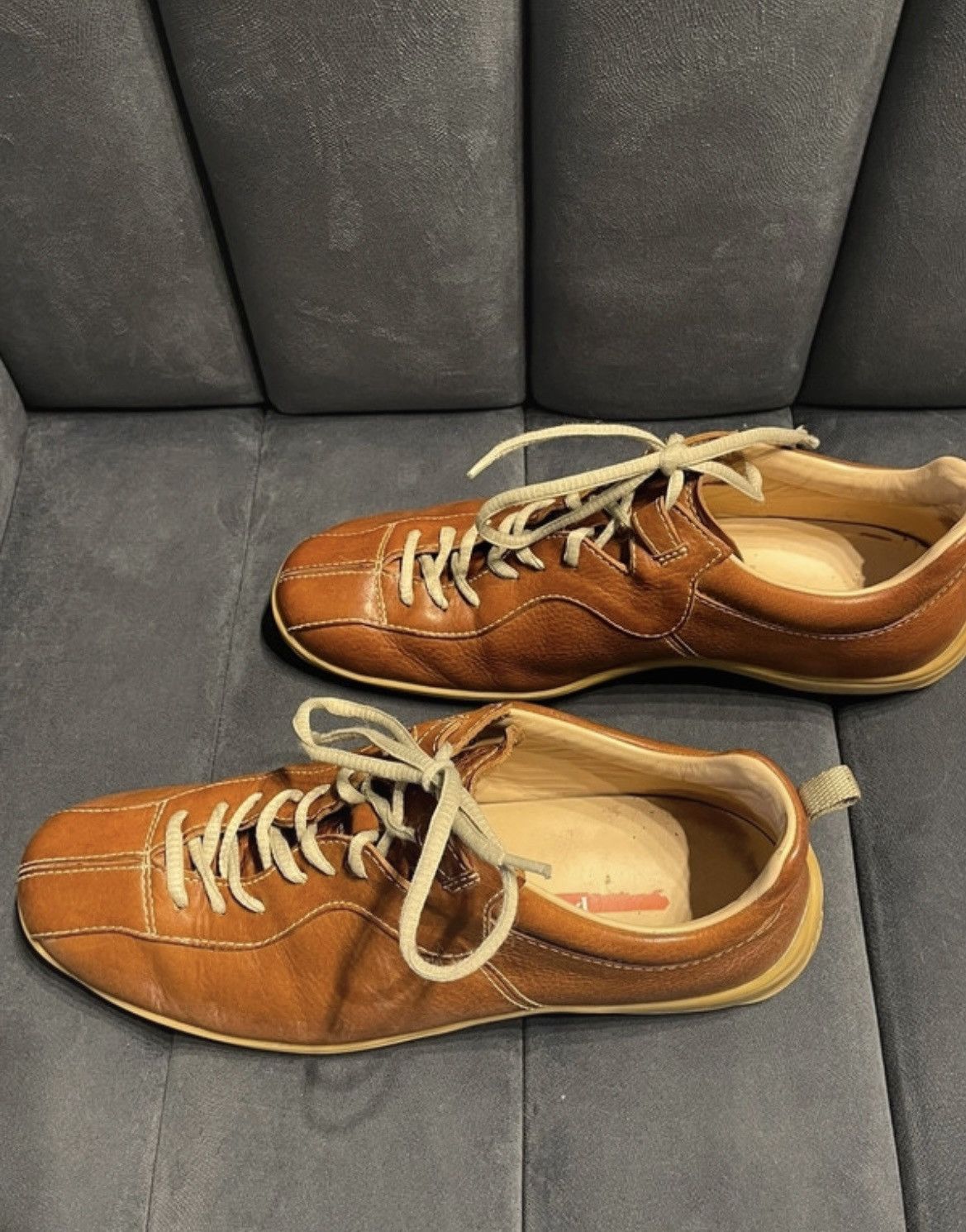 Prada Vintage Prada Men's Tan Brown Leather Lace Up Casual Shoes Size US 11 / EU 44 - 5 Thumbnail