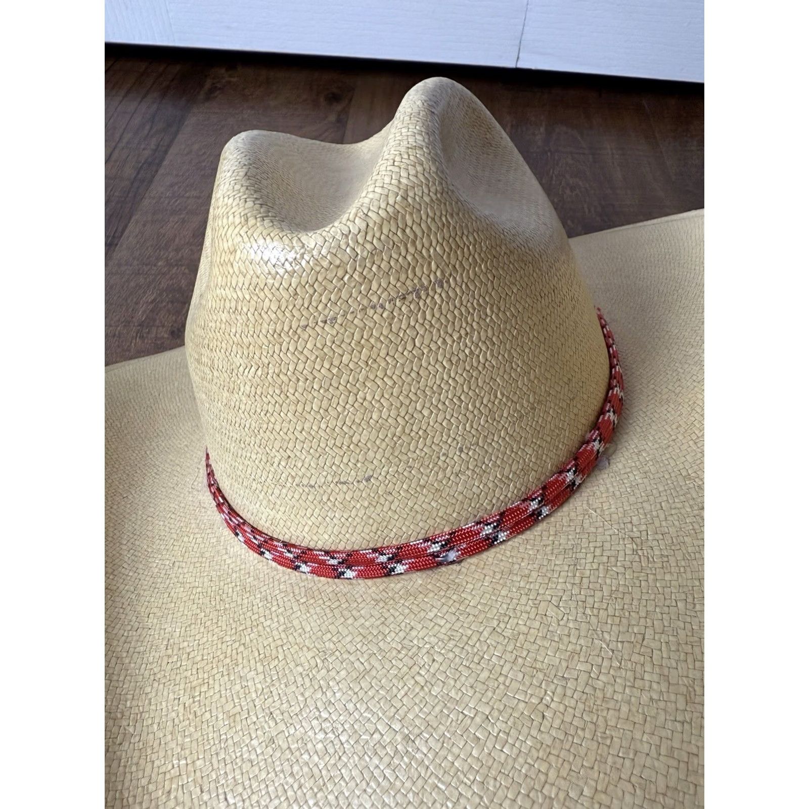 Bailey 44 VINTAGE Bailey Renegade Straw Cowboy Beach Outdoor Hat Men 7 1/8 Brown Straw 80s 90s Western Beach Outdoors Mens Size ONE SIZE - 7 Thumbnail