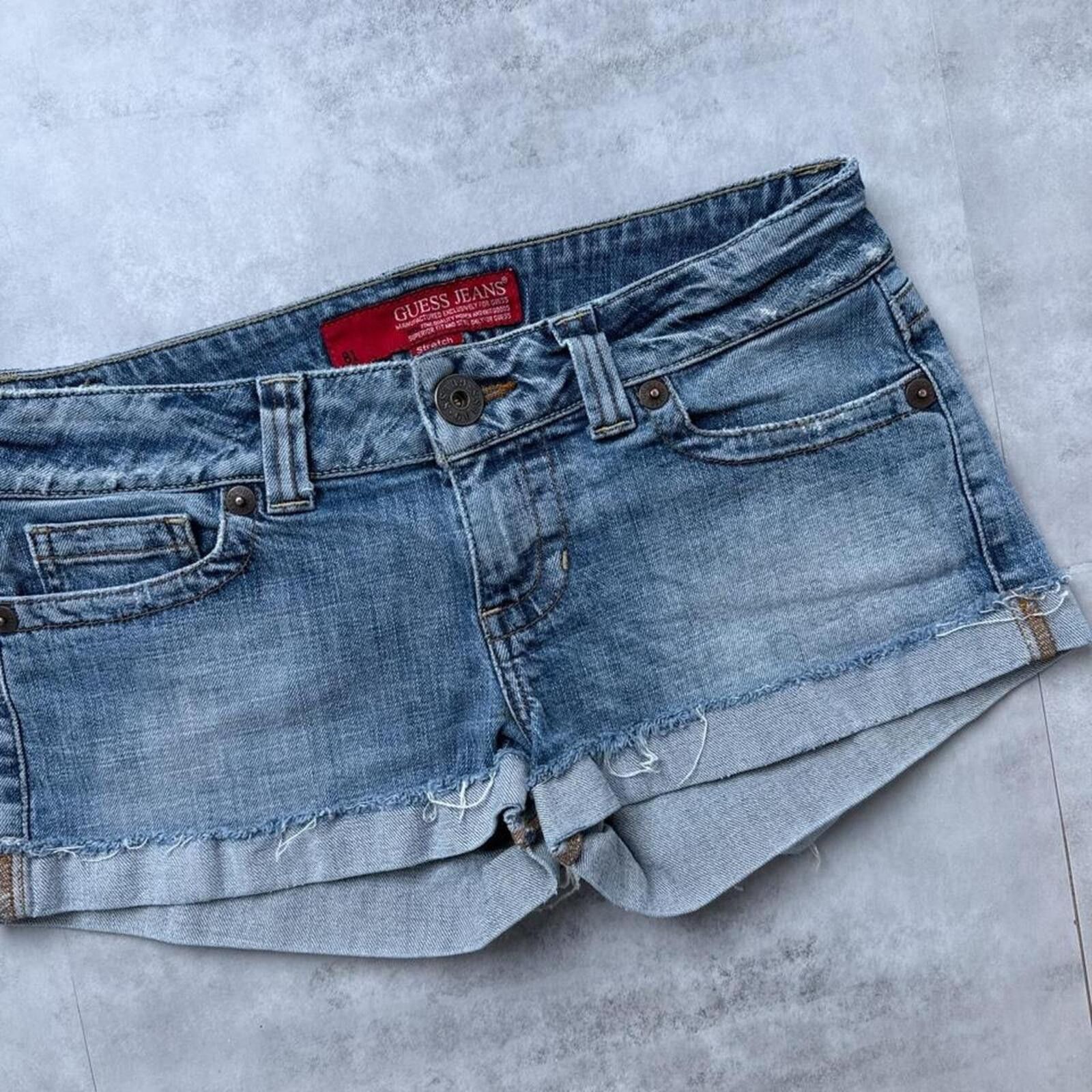 Guess Y2K Guess Denim Blue 00s Mini Shorts Size 30" / US 8 / IT 44 - 3 Thumbnail