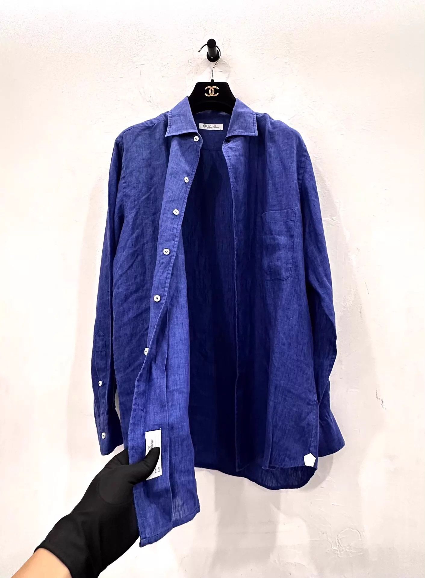 Loro Piana Loro Piana Men's Blue Linen Longsleeve Shirt M New Size US M / EU 48-50 / 2 - 4 Thumbnail