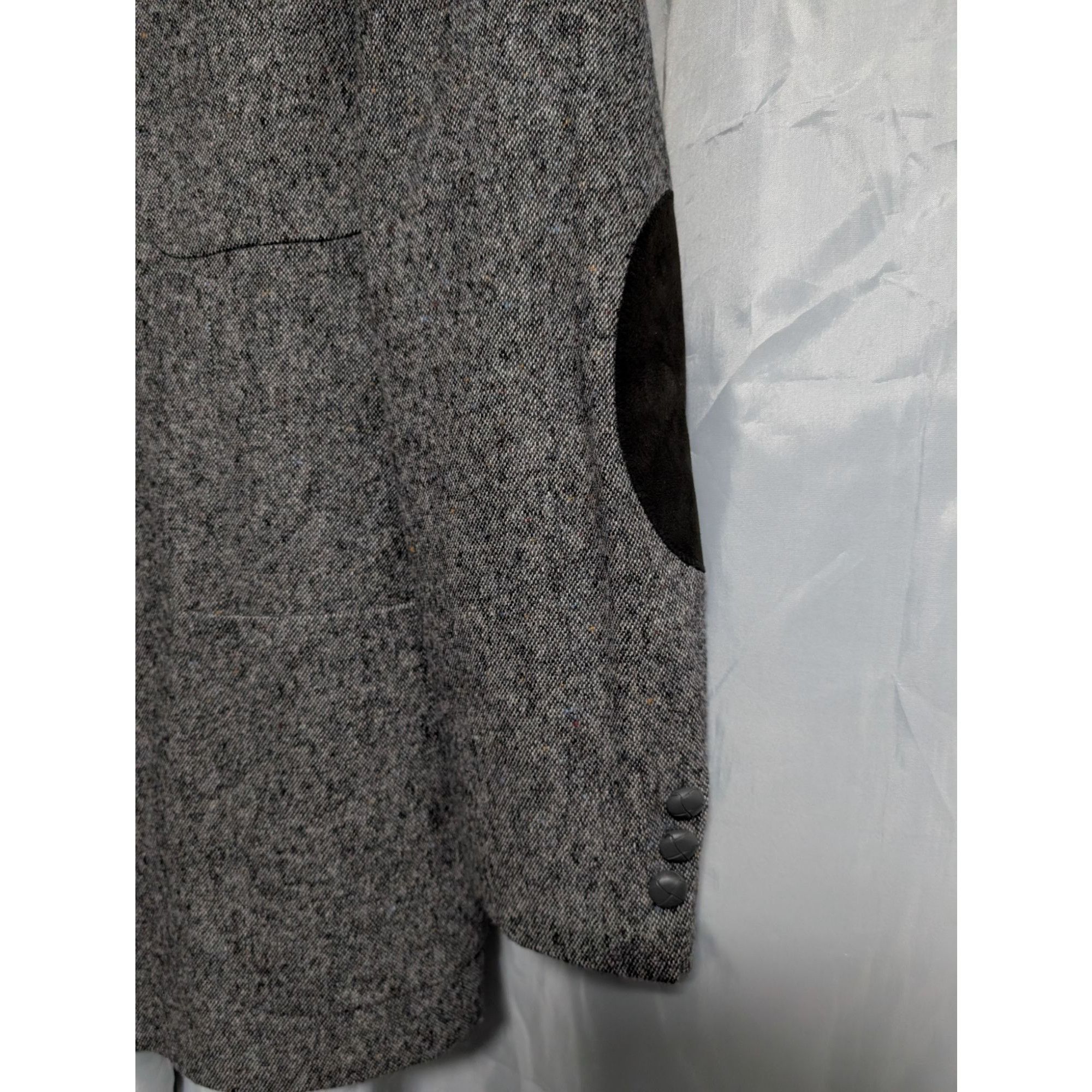 Stafford Vintage Stafford Wool Gray Blazer Elbow Patches Men Size 50R Size 50R - 6 Thumbnail