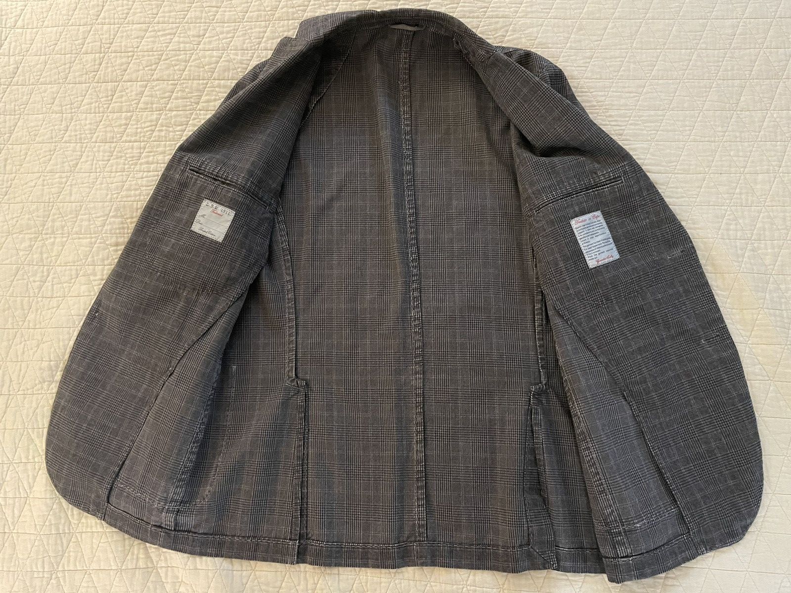 L.B.M. 1911 Prince of Wales Check Patch Pocket Jacket Size 40L - 6 Thumbnail