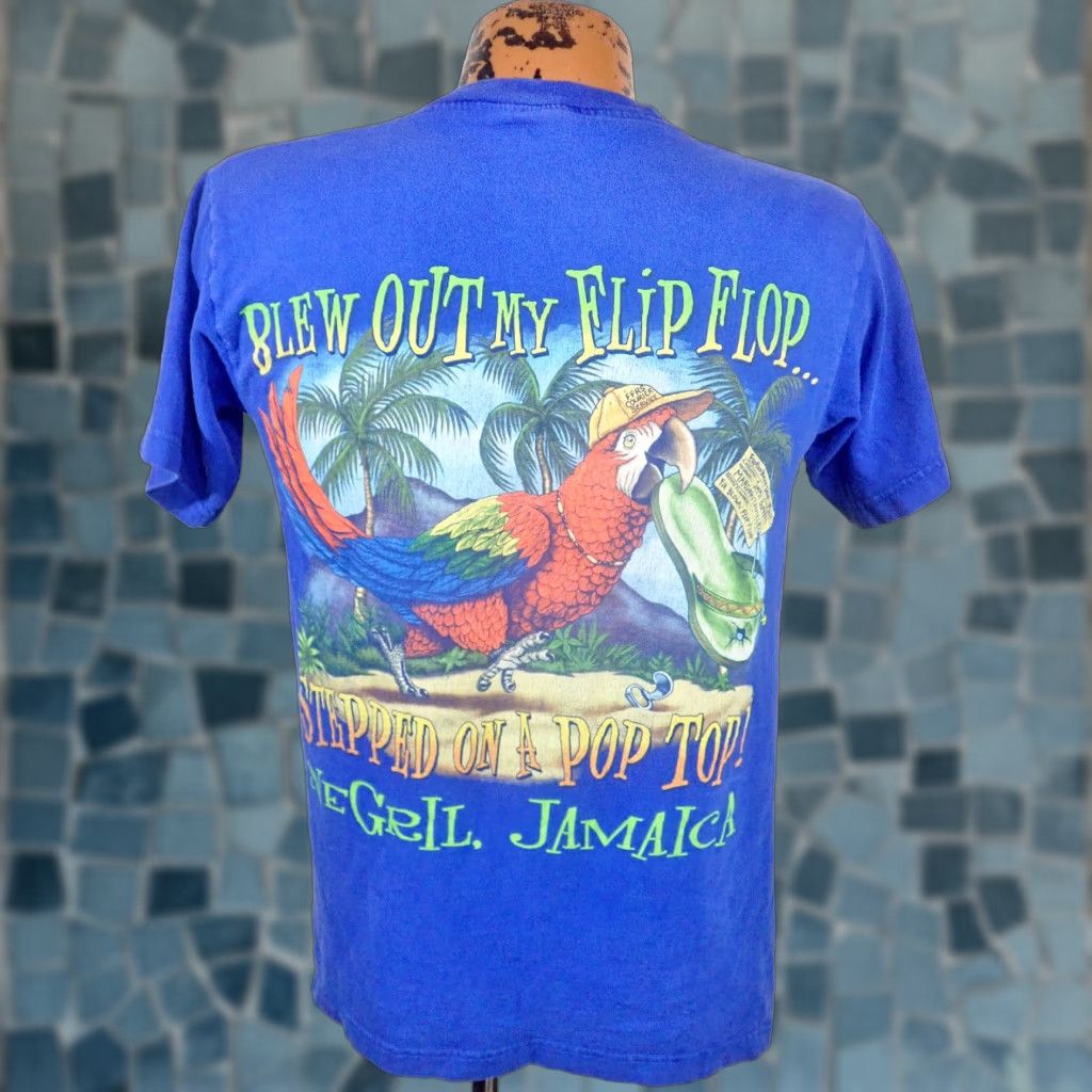 Vintage VINTAGE Margaritaville Jamaica T-Shirt XS Margaritaville Blue Parrot Jimmy Buffett 90s Parrothead Beach Double-Sided Tee Mens Size US XS / EU 42 / 0 - 1 Thumbnail