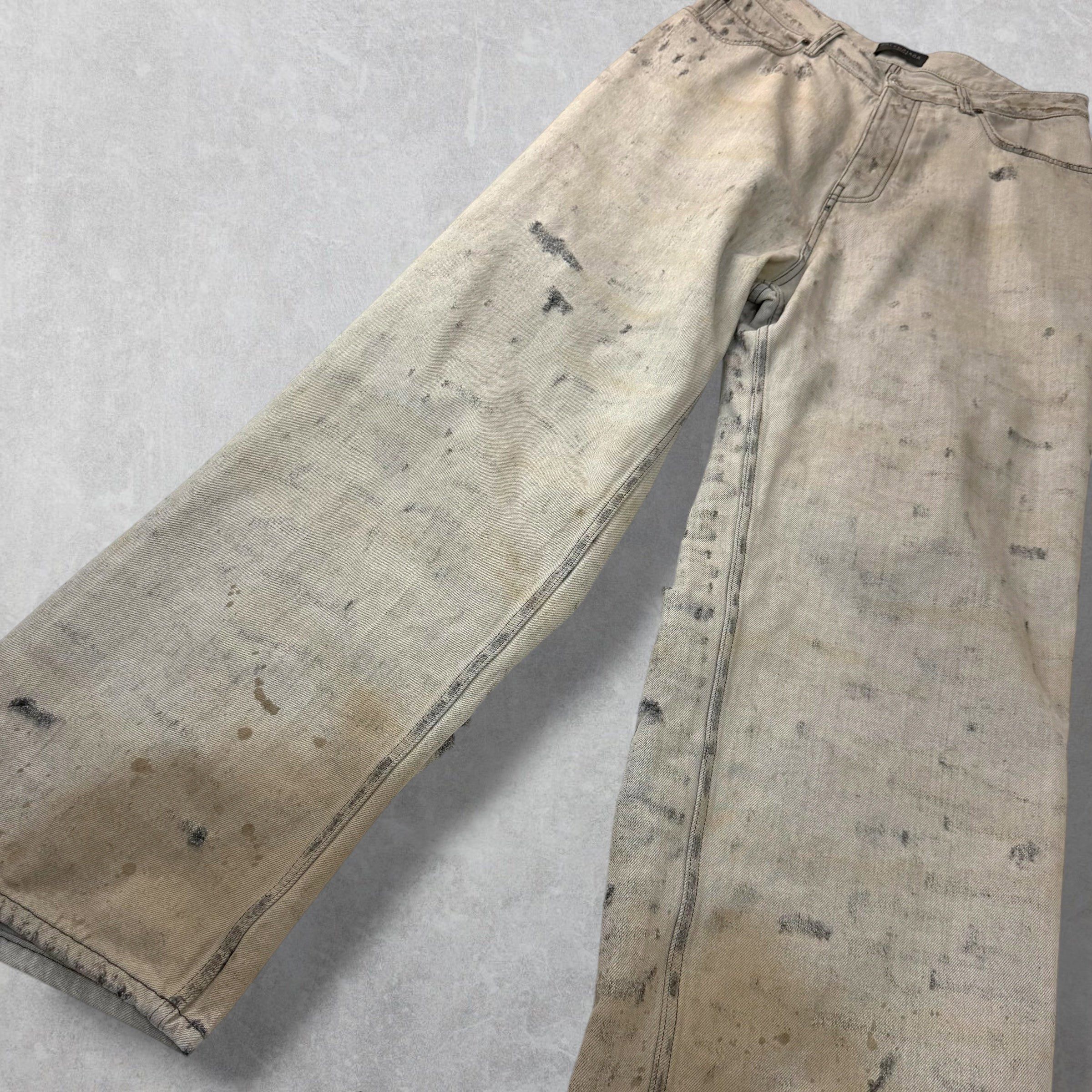 Balenciaga Balenciaga Super Destroyed Baggy Grey Jeans M (34) Size US 34 / EU 50 - 4 Thumbnail