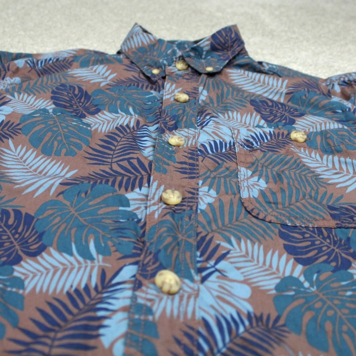 Vintage Duluth Mens Button-Up Shirt L/S Floral Blue Gray Cotton Relaxed Fit M Size US M / EU 48-50 / 2 - 4 Thumbnail