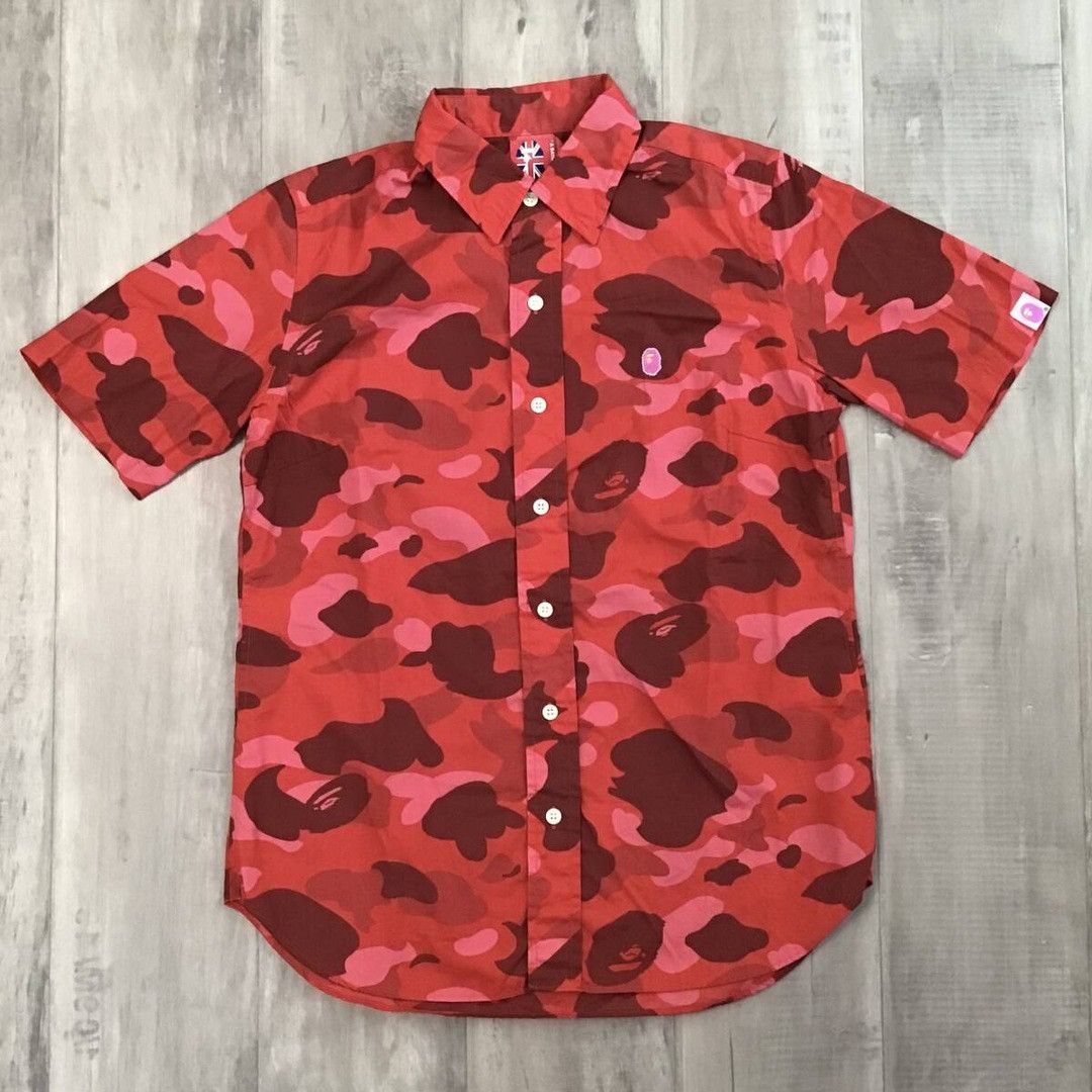 Bape BAPE Red camo short sleeve shirt pharrell camo APE NIGO Size M / US 6-8 / IT 42-44 - 1 Thumbnail