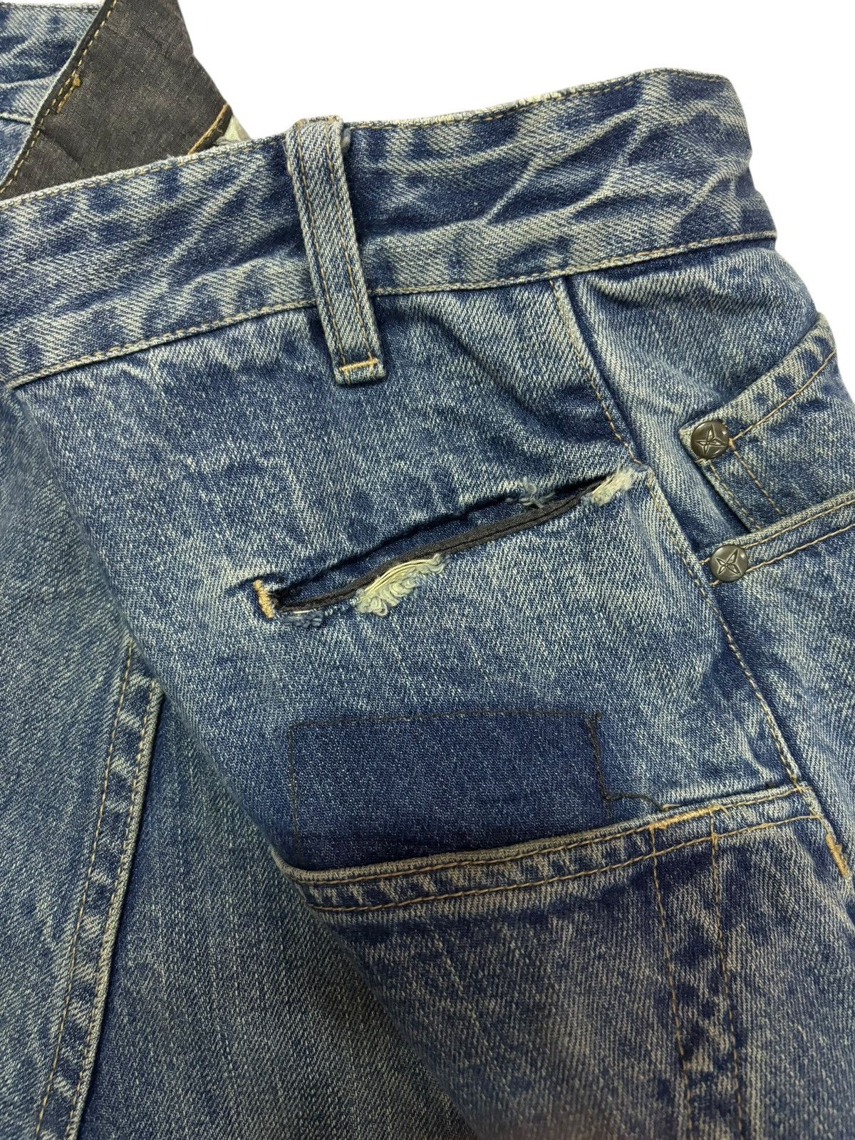 Fiberops Deadstock Fiberops by Tabo Kagaya Selvedge Distress Jeans Size US 36 / EU 52 - 7 Thumbnail