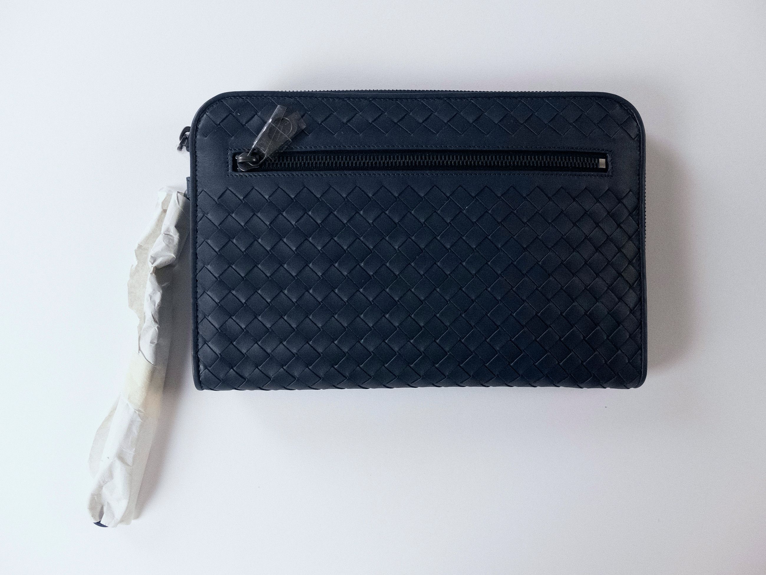 Bottega Veneta BOTTEGA VENETA blue intrecciato leather clutch document bag Size ONE SIZE - 3 Thumbnail