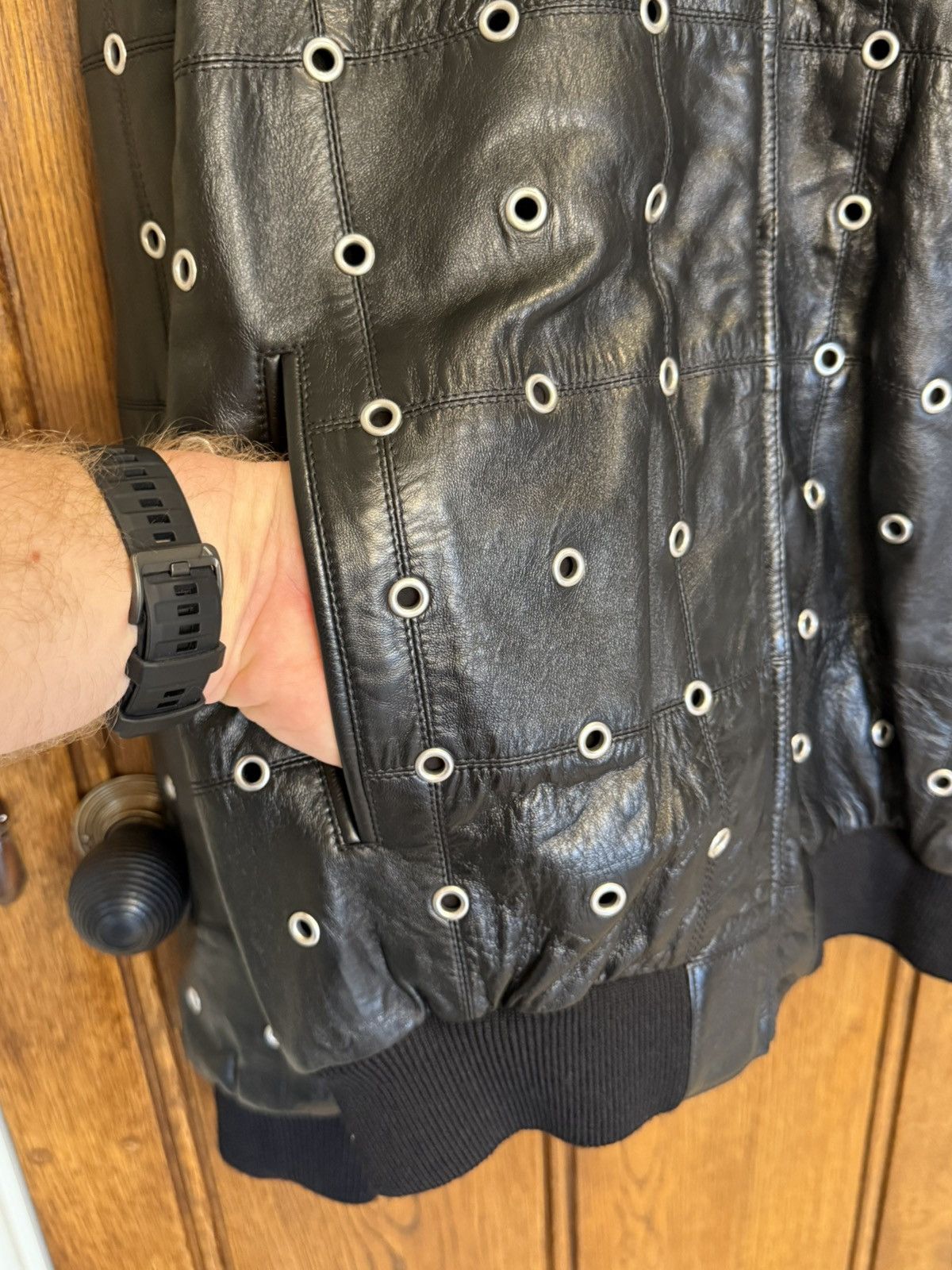 Celine $7k 🤑 FW22 Celine studded eyelet patchwork blouson jacket Size US M / EU 48-50 / 2 - 13 Thumbnail