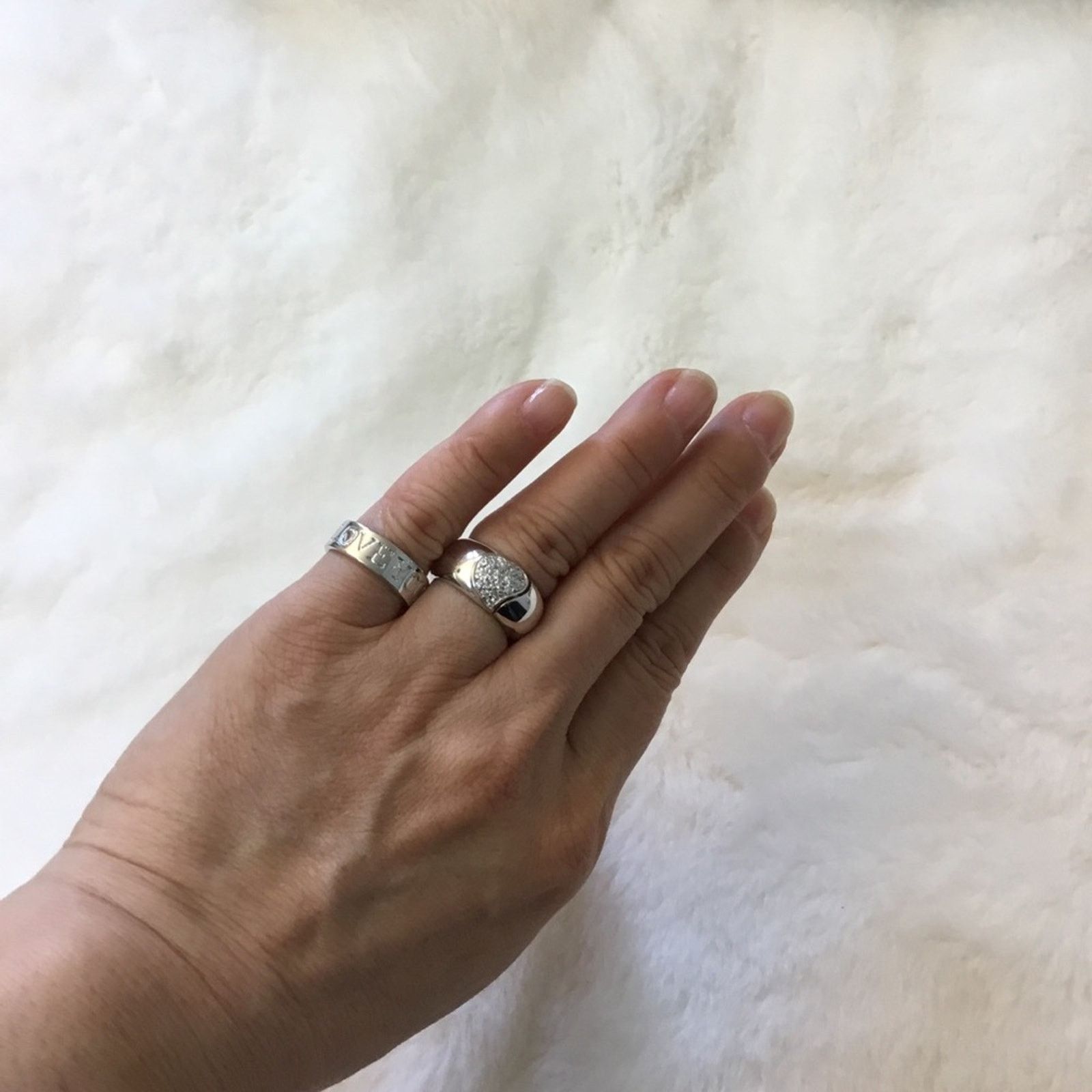 Other Sterling Silver Heart Crystal "I Love You" Ring Size ONE SIZE - 12 Thumbnail