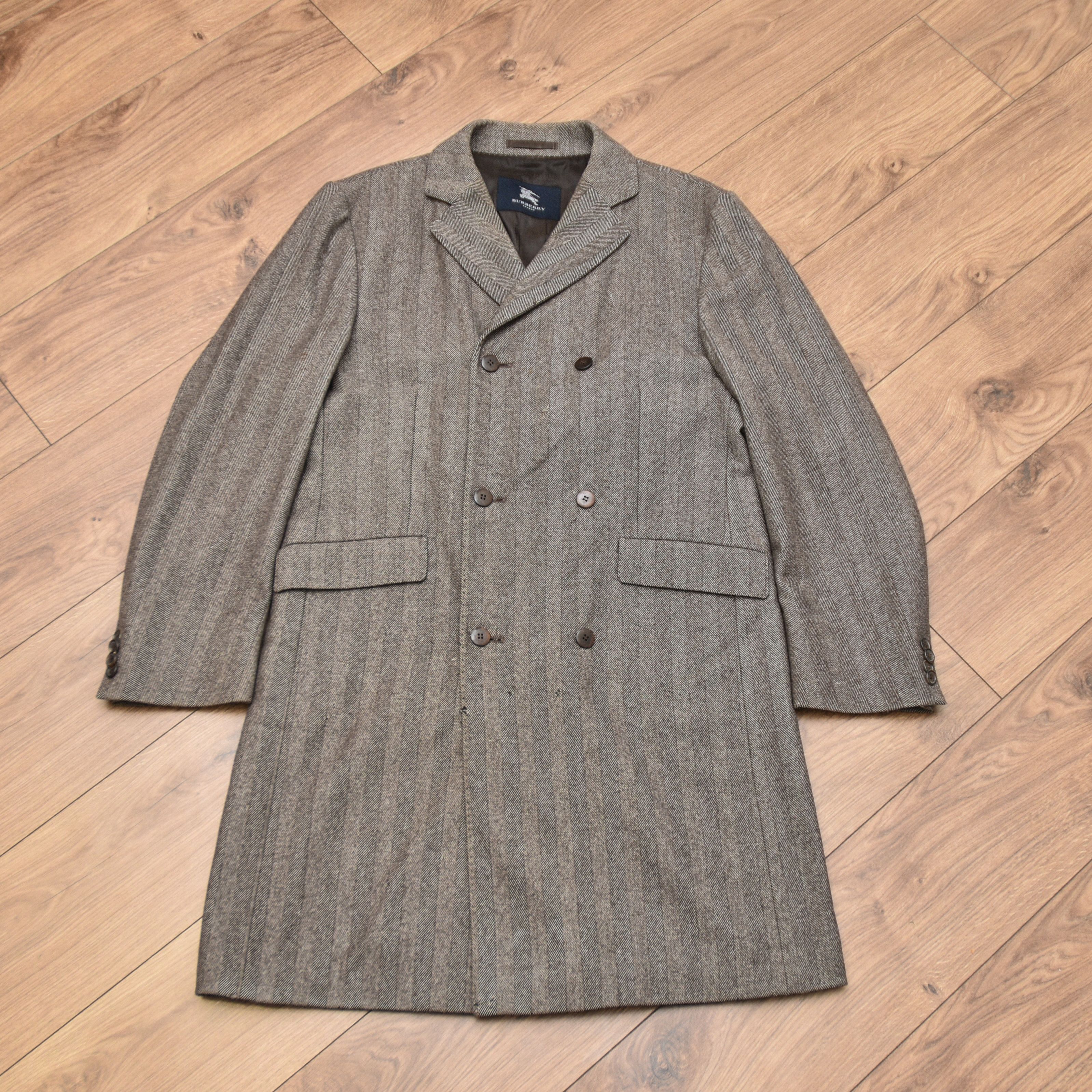 Burberry Burberry Herringbone Overcoat Grey Double Breasted Old Money Size US XXL / EU 58 / 5 - 5 Thumbnail