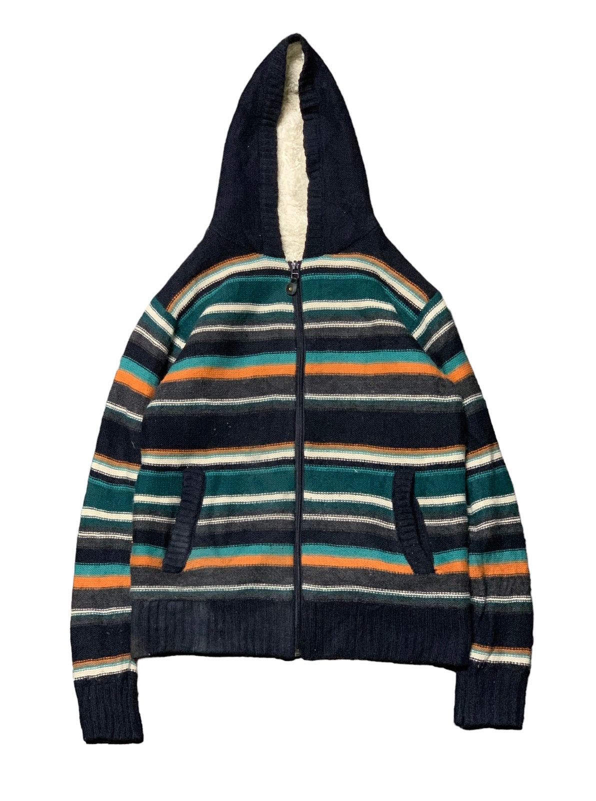 💥Japanese Brand Freude Multicolour Stripe Zip Hoodie