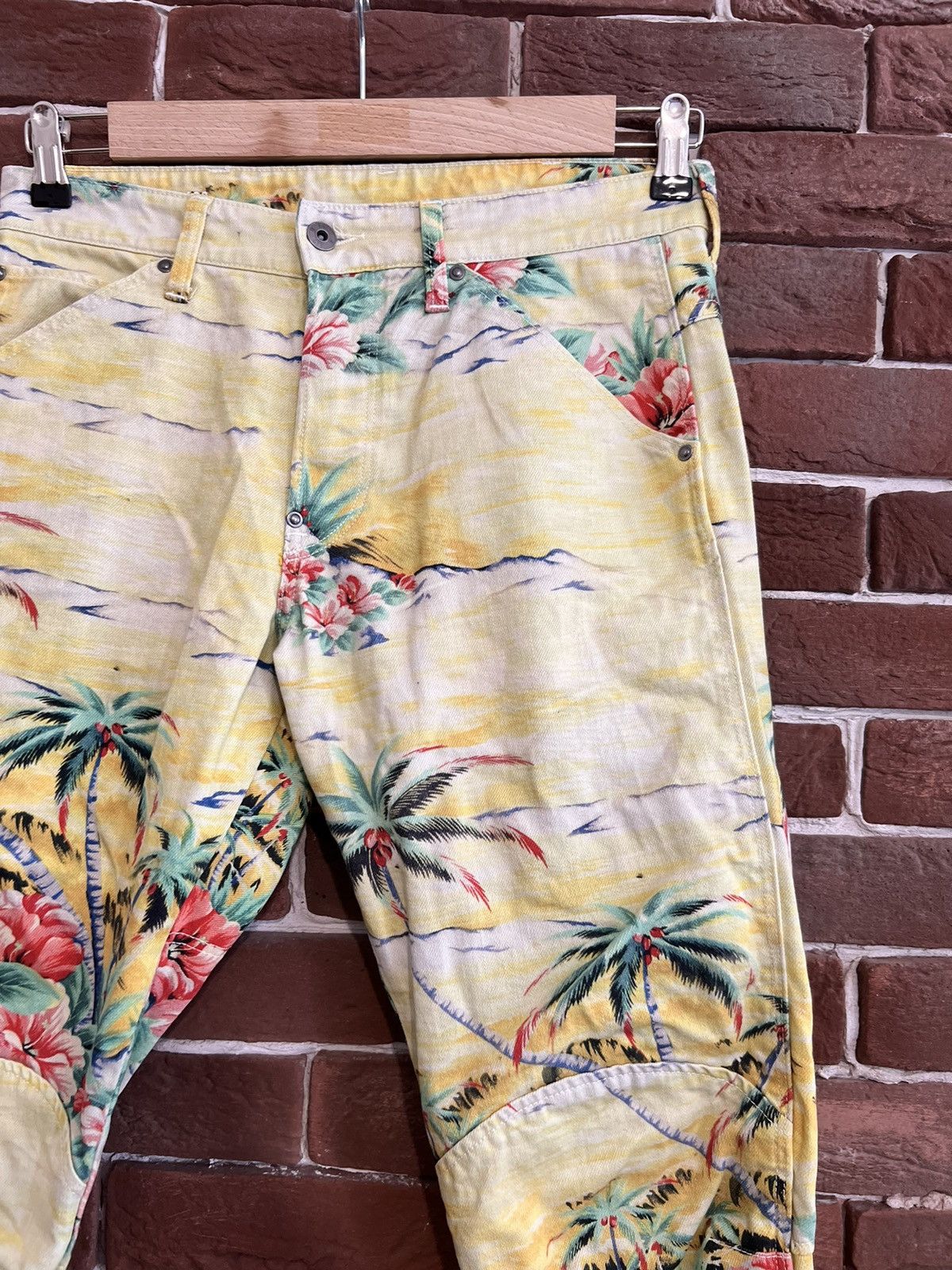 G-Star × Pharrell Rare Pharrell G Star Raw Palms Print Biker Pant Avant Garde Size US 29 - 3 Thumbnail