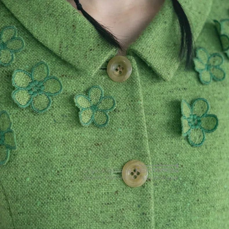 Kenzo Kenzo Kelly green wool floral suit Size XS / US 0-2 / IT 36-38 - 5 Thumbnail