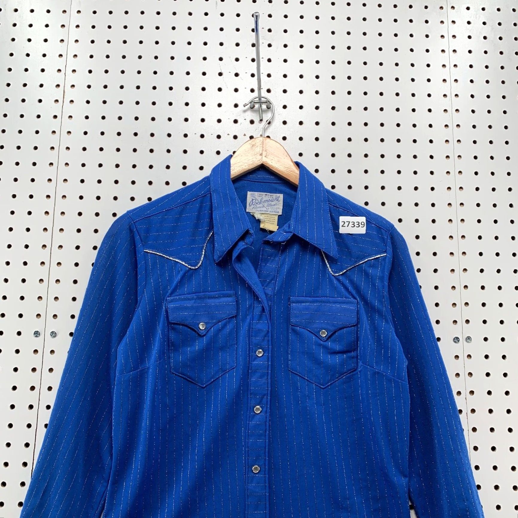 Rockmount Ranch Wear VINTAGE Rockmount Ranchwear Blue Striped Long Sleeve Button-Up Pocket Shirt Small Cowboy Western Unisex Size US S / EU 44-46 / 1 - 2 Thumbnail