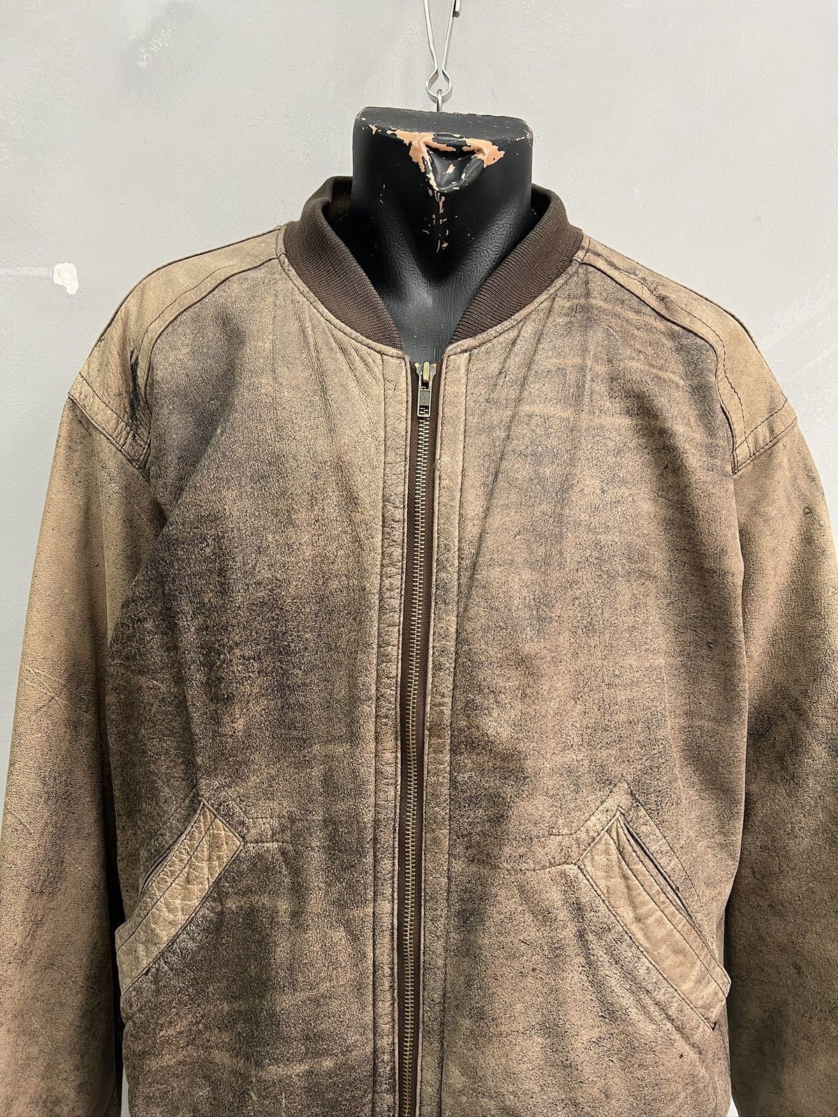 Schott Distressed Ma 1 leather bomber jacket balenciaga style Size US M / EU 48-50 / 2 - 2 Thumbnail