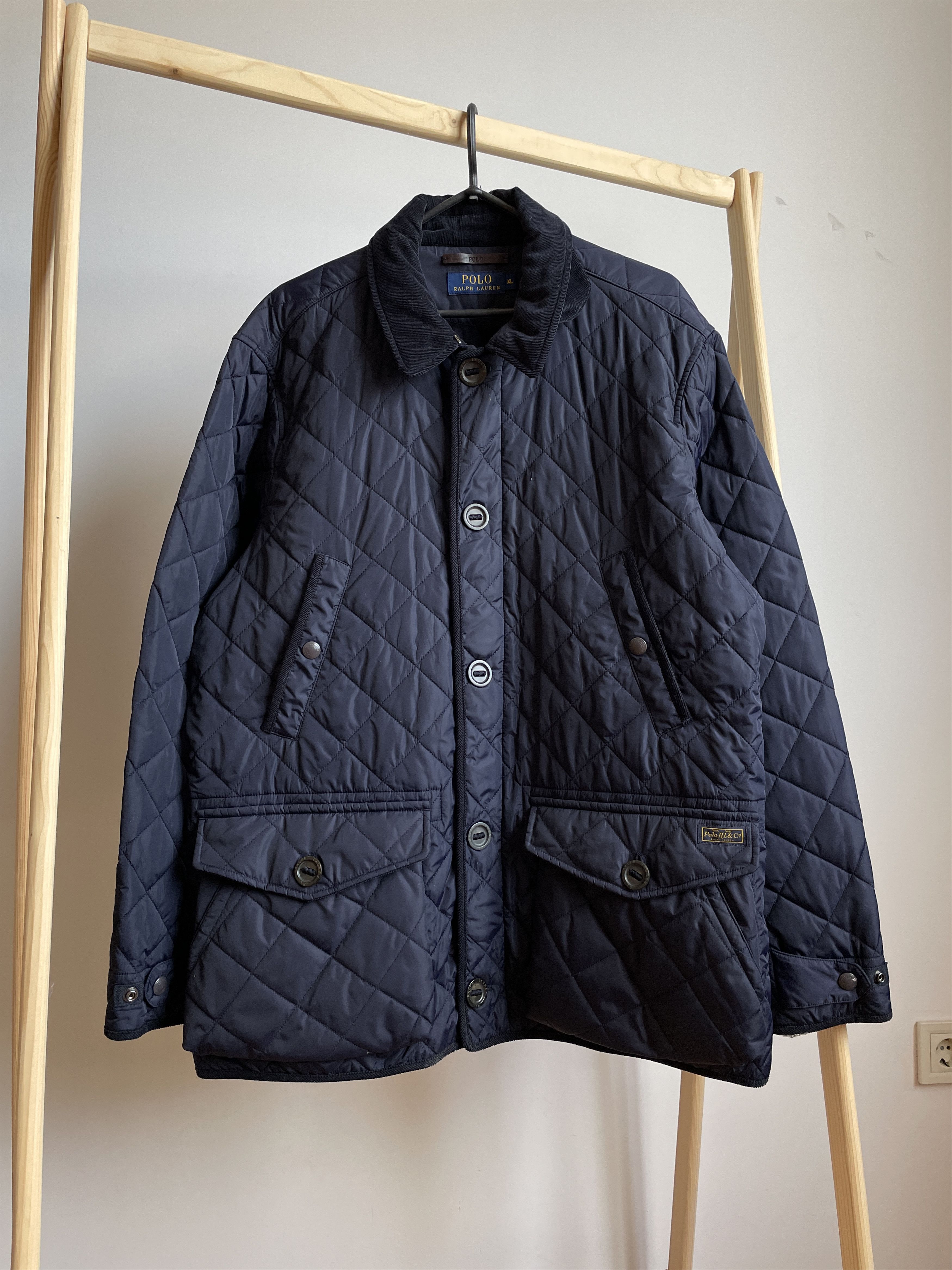 Ralph Lauren POLO RALPH LAUREN quilted puffer jacket, men's size XL unclear navy blue type Vintage Second Hand